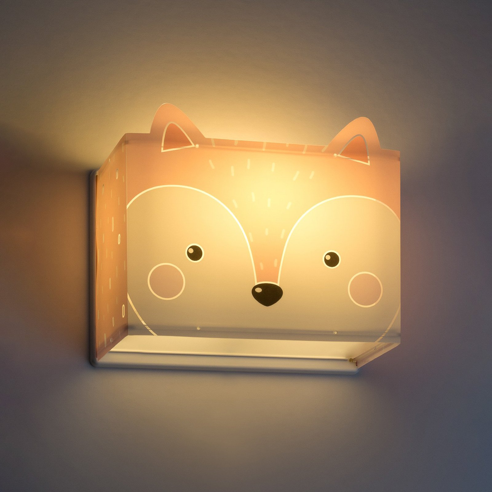 Little Fox-væglampe til børn med stikprop