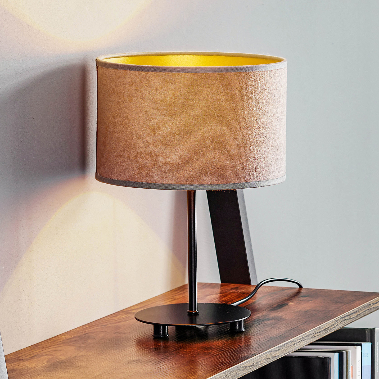 Golden Roller table lamp grey/gold height 30cm
