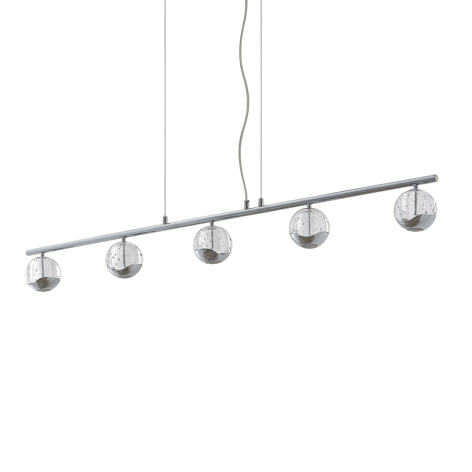 Lucande Kilio LED hanglamp, 5-lamps, chroom