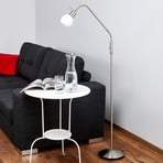 Lindby golvlampa Elaina, nickelfärgad, 162 cm, flexibel, E14