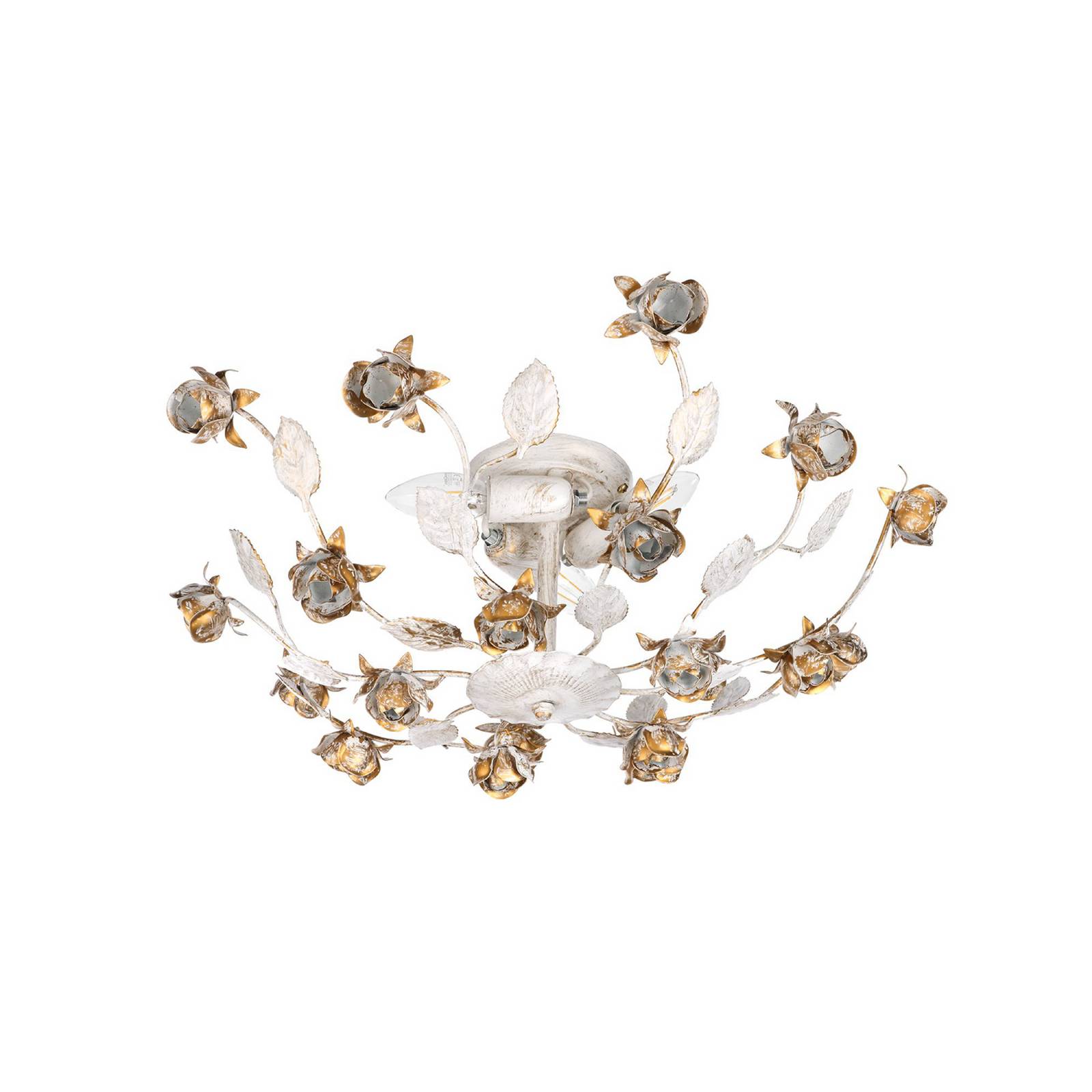 Onli Lighting - Onli carolina Flower Design Halbbündige Deckenleuchte mit mehreren Armen Elfenbein