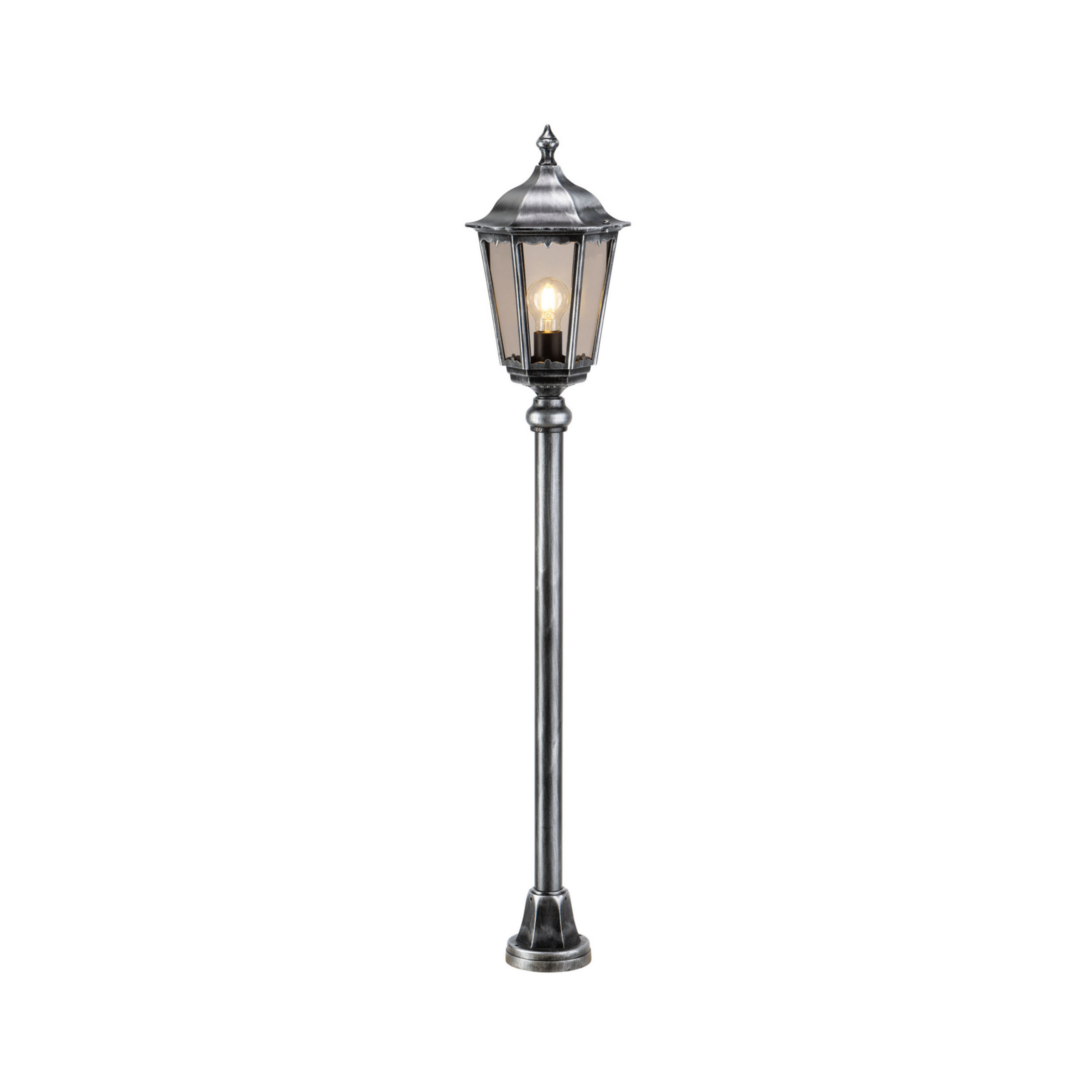 Bolardo luminoso 1113 aluminio fundido negro-plata
