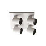 Spot Modo, 4 lumini, alb, inele decorative, GU10, aluminiu