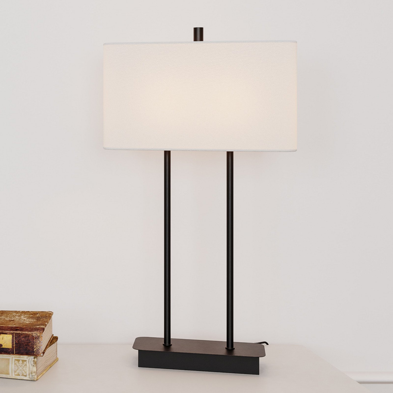 By Rydéns Luton lampă de masă albă/neagră 56cm - Camera de zi / sufragerie - modern - alb negru - Țesătură / Textil