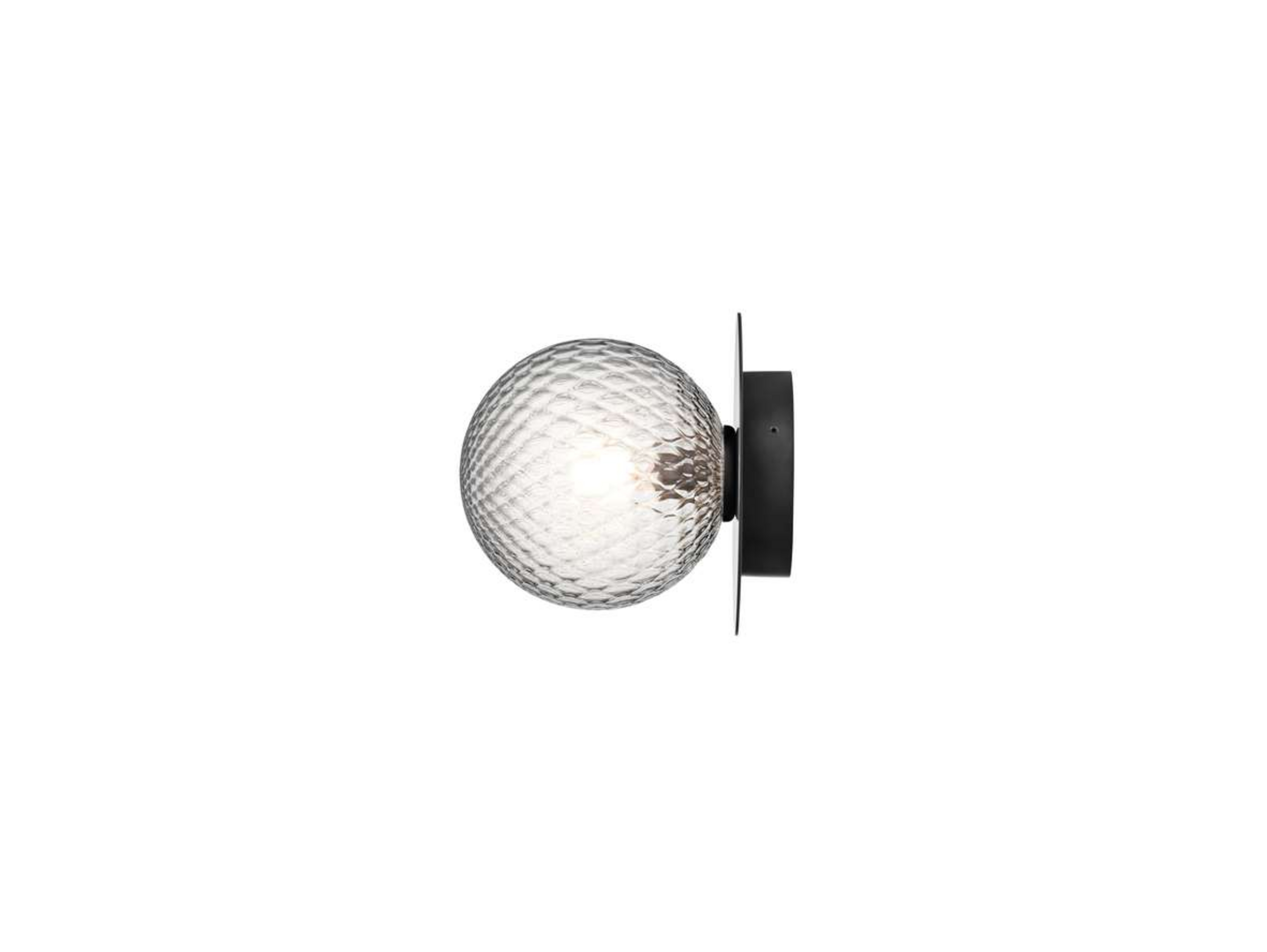 Buitenwandlamp Liila, zwart/helder, Ø 16,5 cm, IP54 - Nuura