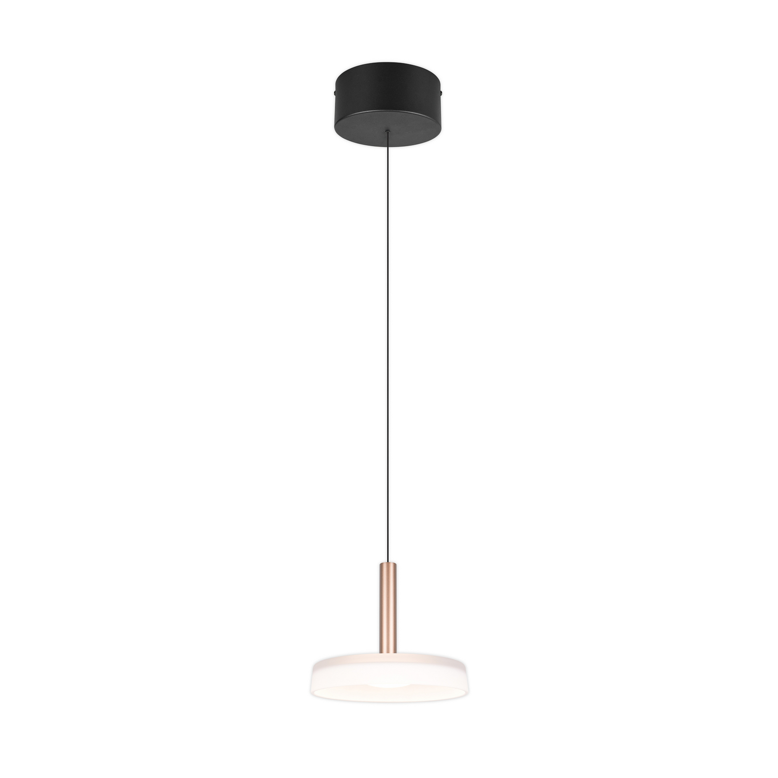 Lampada LED a sospensione Celeste, bianco/marrone, Ø 22 cm, vetro, dimmerabile