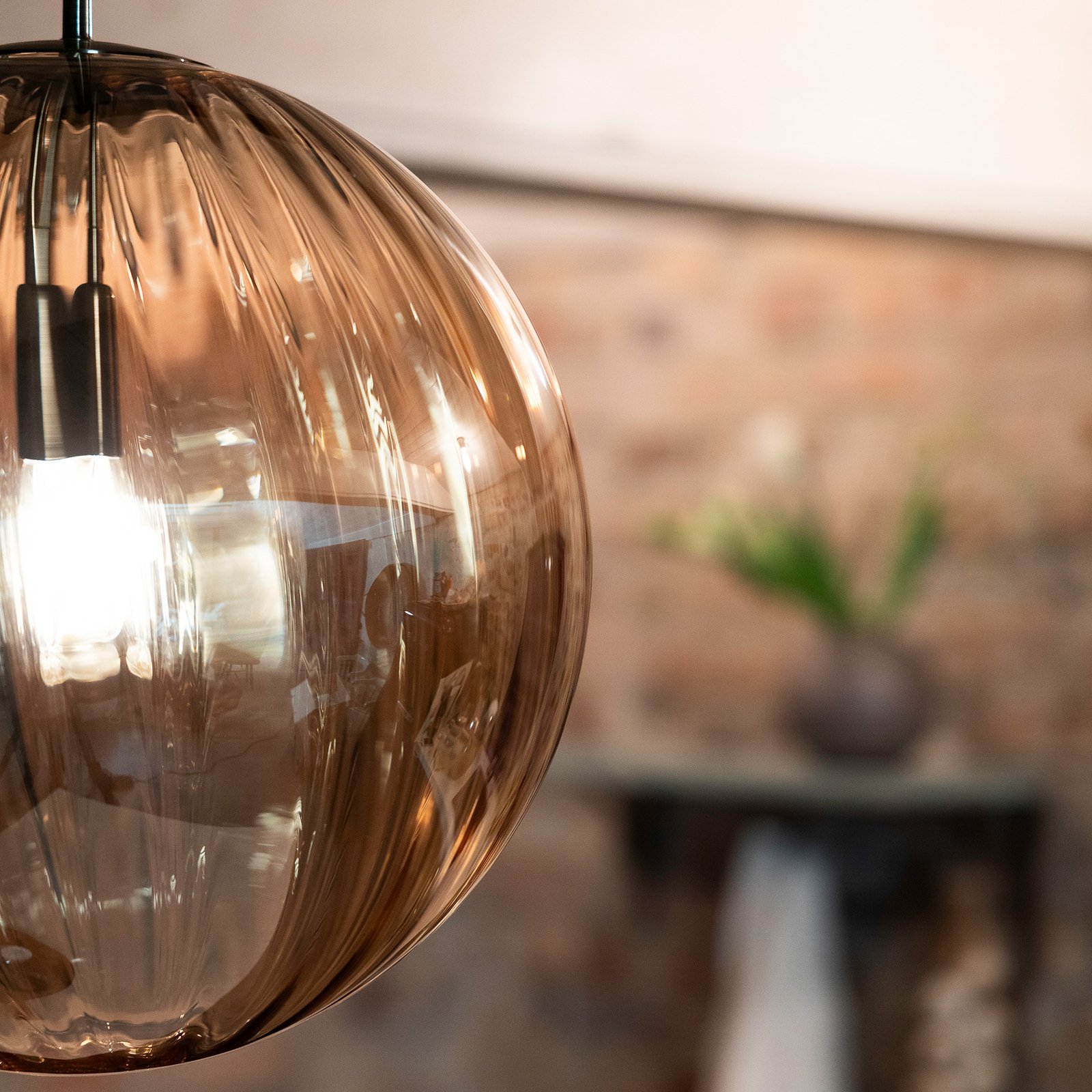 Fengari 1 Hanglamp Antique Brass/Amber - Markslöjd