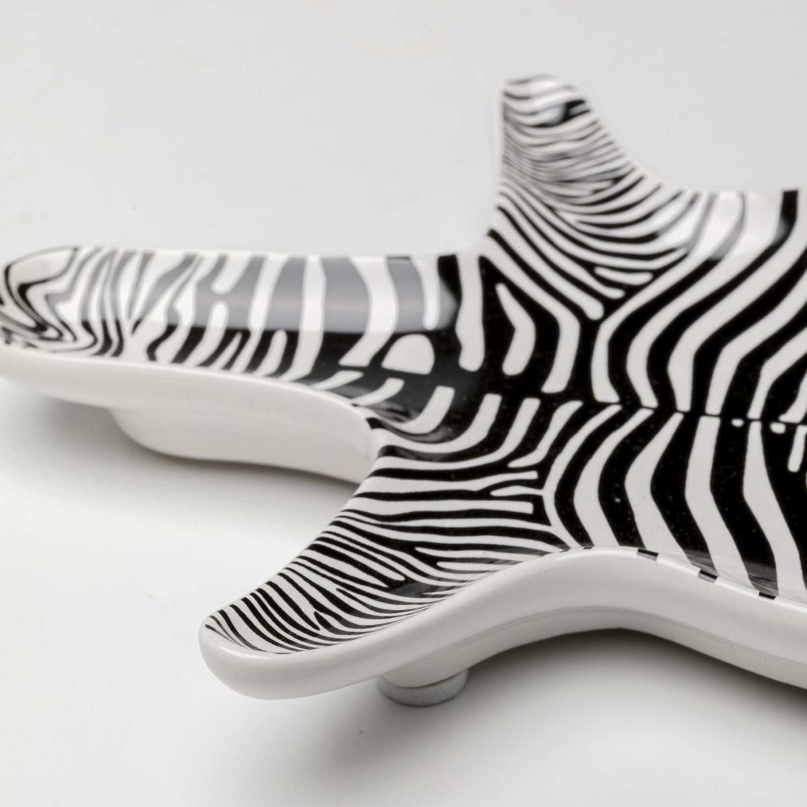 KARE decoratieve kom zebra, porselein, zwart/wit, handbeschilderd