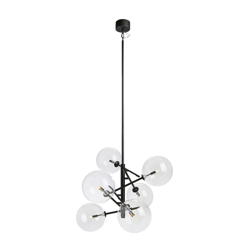 Markslöjd – Andrew 6 Pendelleuchte Black/Clear