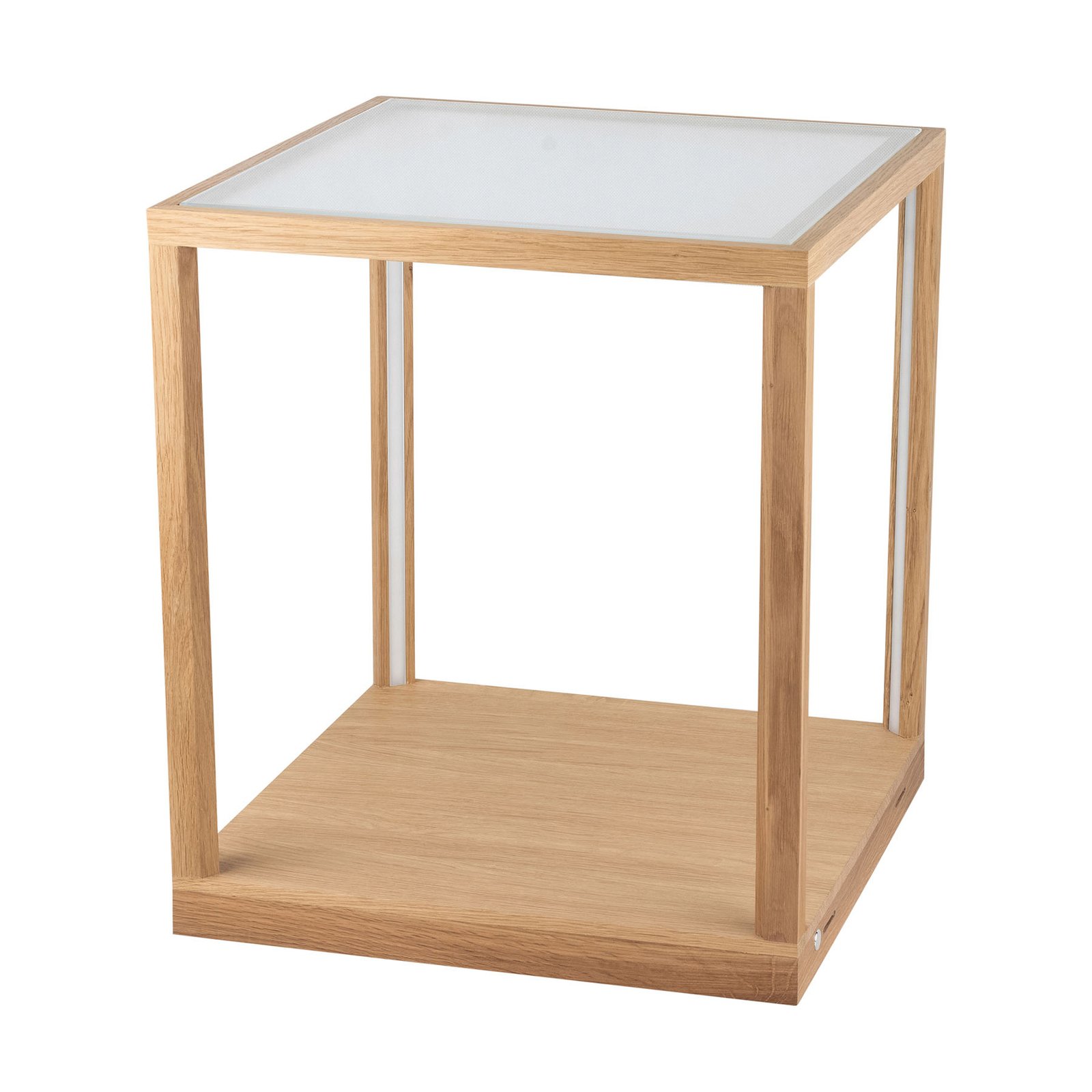Spot-Light Tavoli LED side table, height 52 cm, for Living / Dining Room, wood, glass, acrylic, 27 W, energy efficiency: A+, L: 45.5 cm, W: 45.5 cm, H: 52 cm