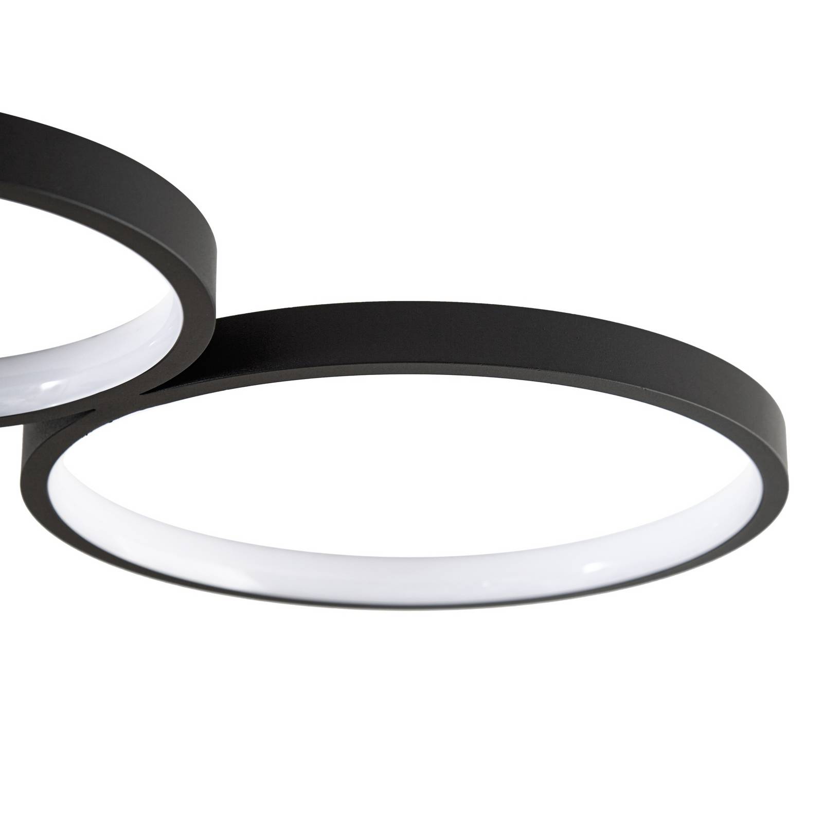 Lindby Lampa sufitowa LED Evengeline, czarna, aluminium, 88 cm