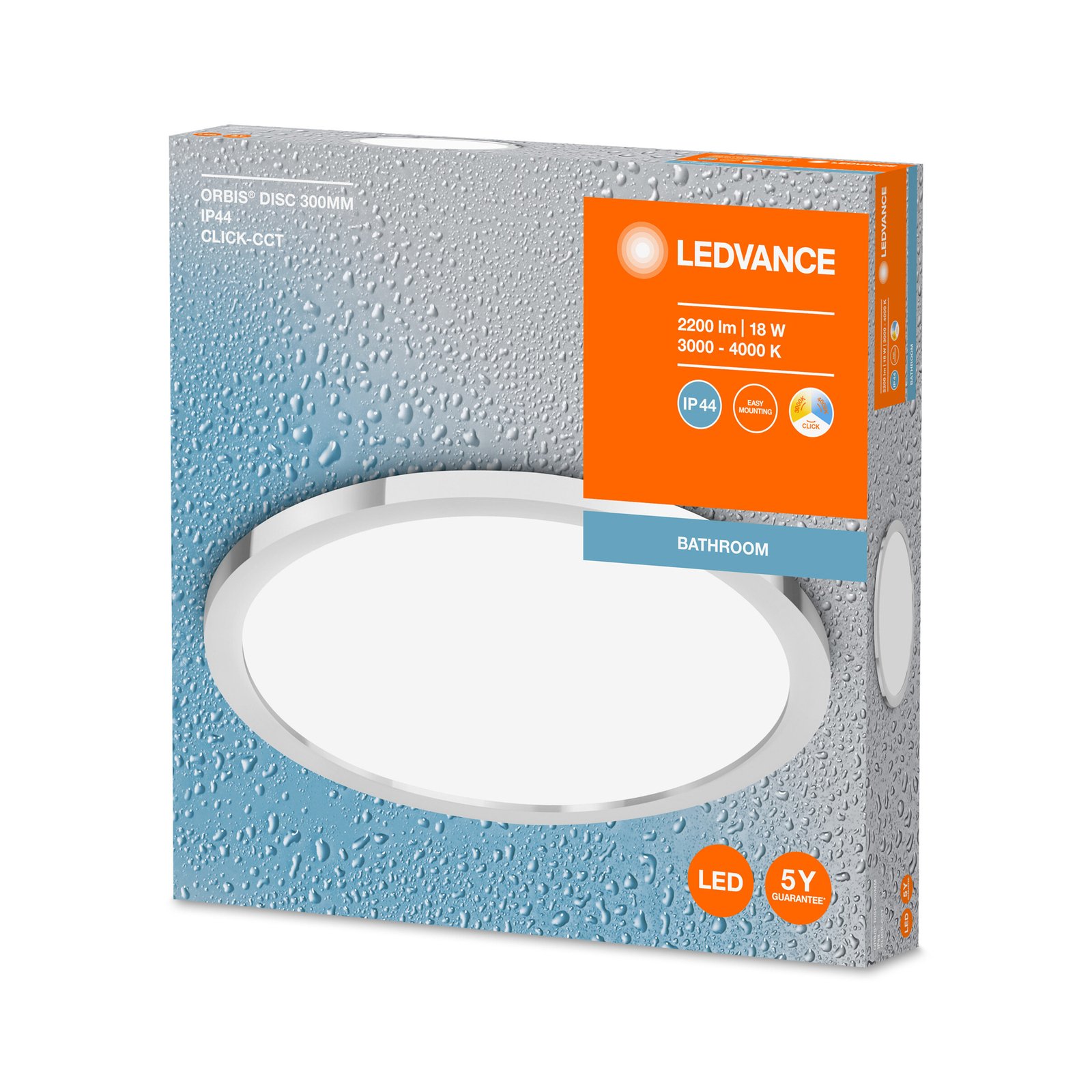 LEDVANCE Bathroom Ceiling -LED-kattovalaisin kromi