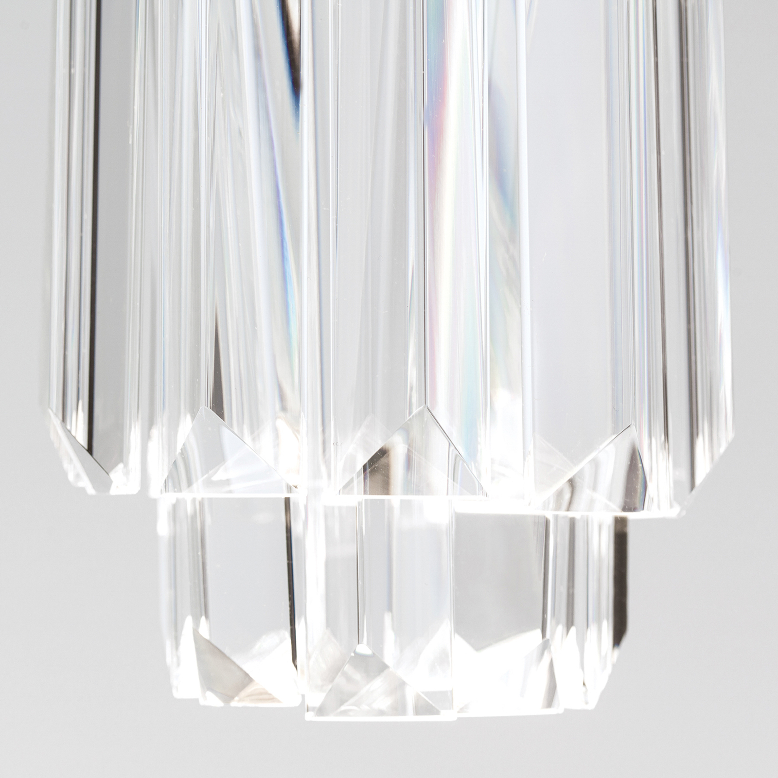 LED-Hängeleuchte Prism, Kristallglas, Ø10cm, chrom