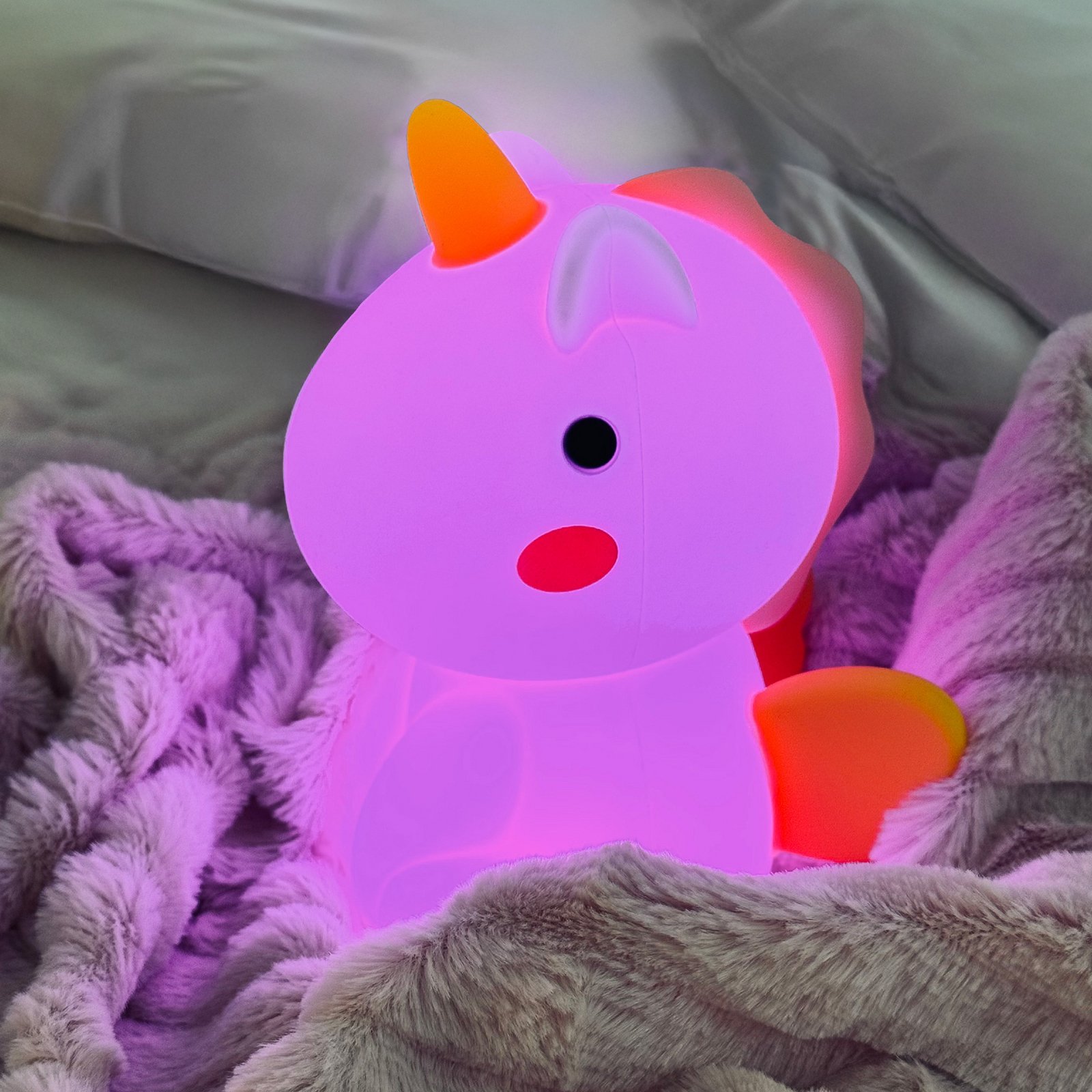 LED-Akku-Nachttischlampe Unicorno, Einhorn, RGB, dimmbar
