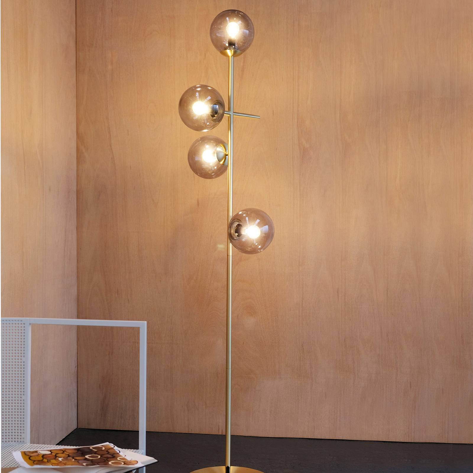 Dyberg Larsen Como lampe sur pied 4 lampes laiton