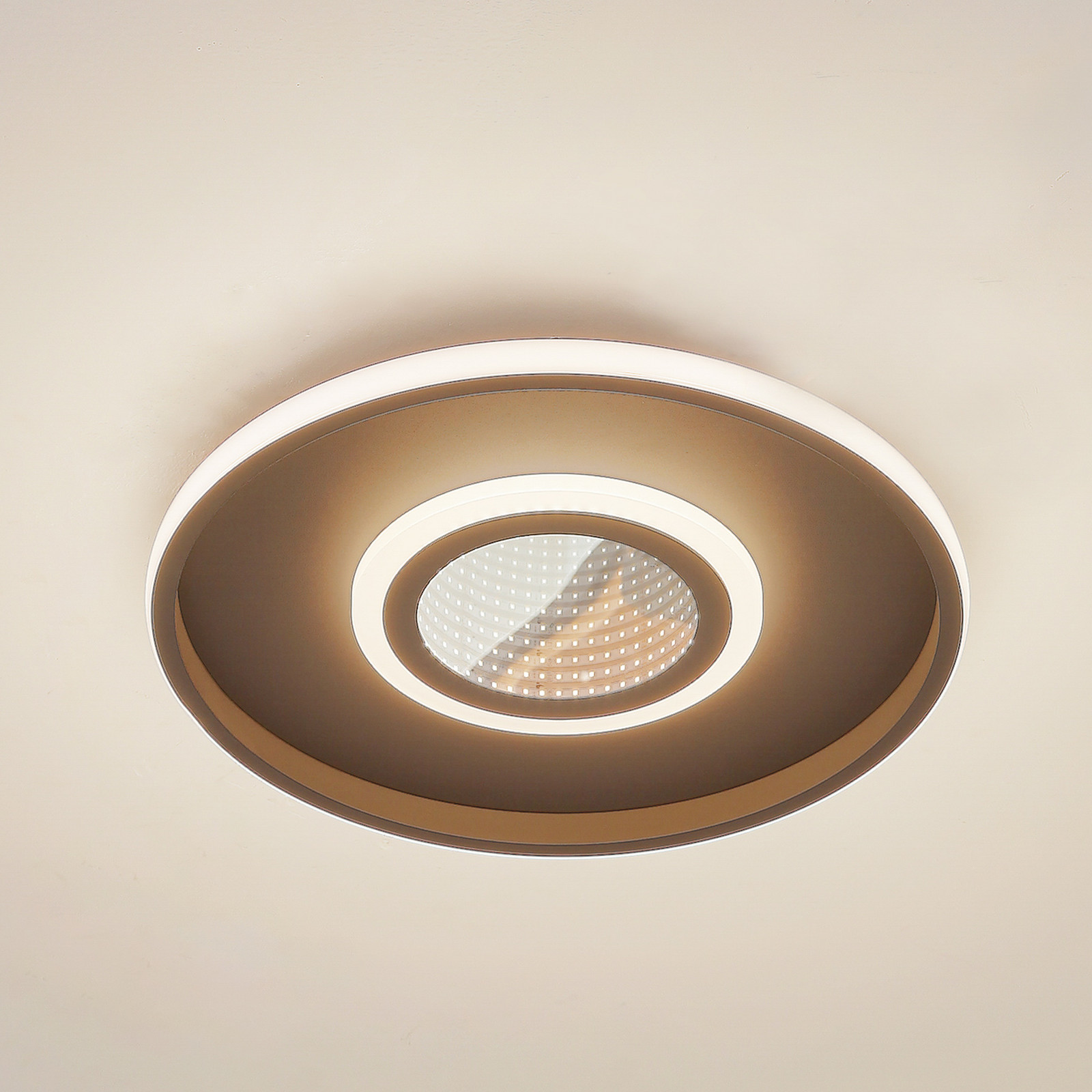 Lindby LED plafonieră LED Selian dimabil Infinity Tunnel - Camera de zi / sufragerie - modern - negru alb transparent - Metal