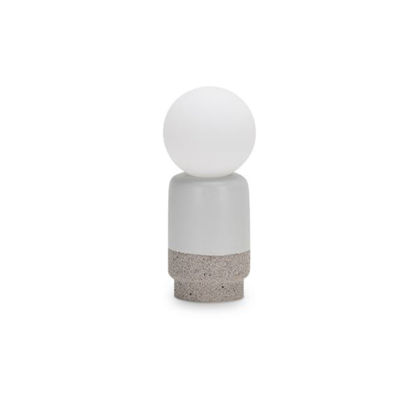 Ideal Lux Cream bordslampa, höjd 22 cm, vit, gips, opalglas