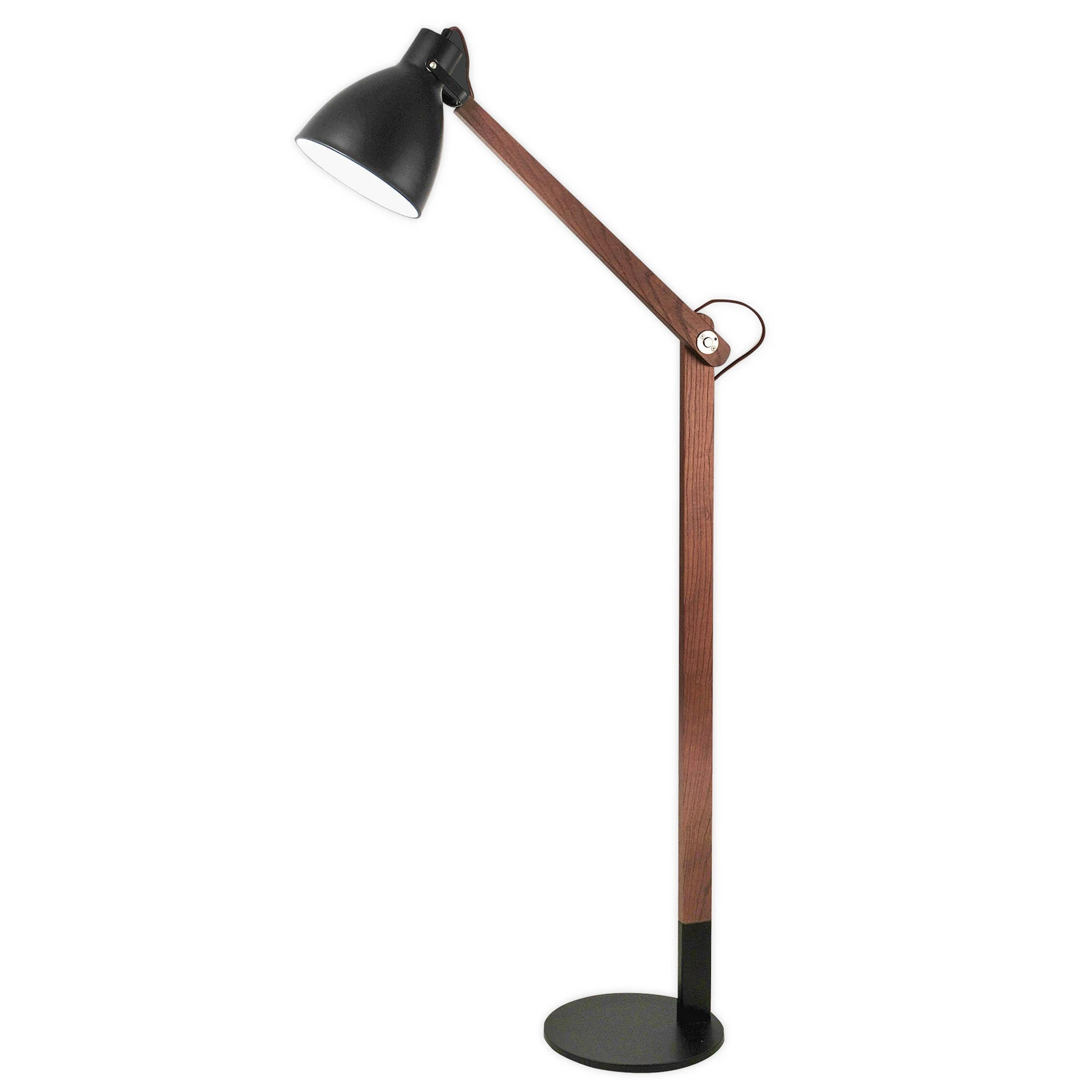 Stehleuchte Sveva aus Holz, schwarz/walnuss