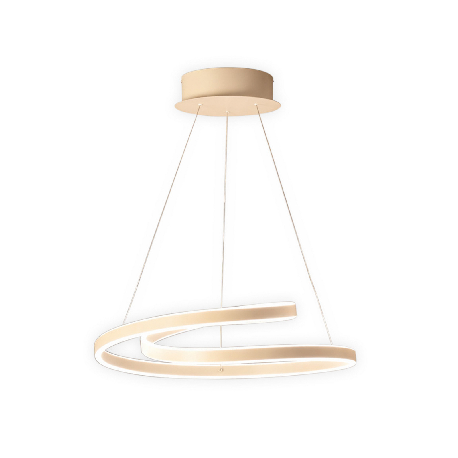 LED-Hängelampe Amarin, sandfarben, Ø 61 cm, Metall, CCT