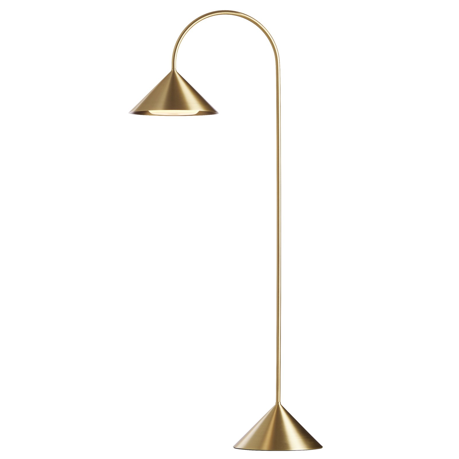 Lampada LED da pavimento Grasp di FRANDSEN, colore ottone, altezza 72 cm