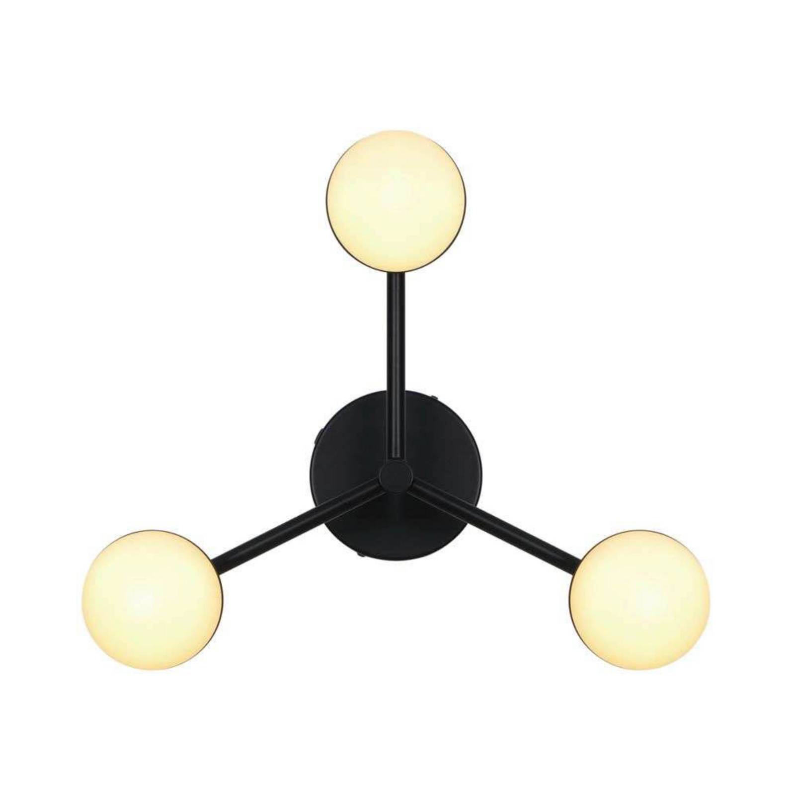 Lampa sufitowa Contina, czarna, Ø 48 cm, metal/gaz