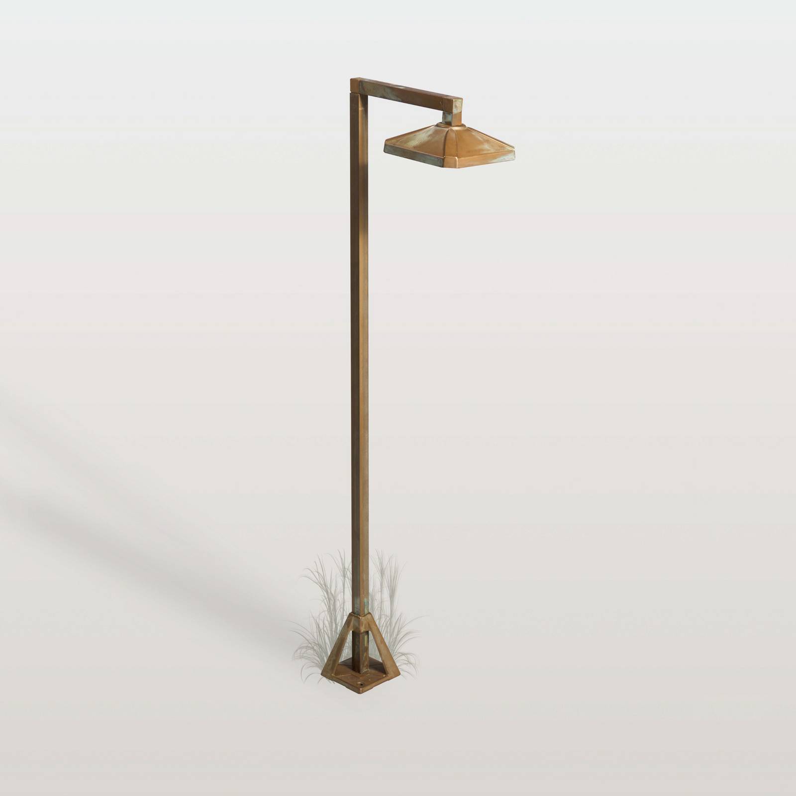 Słupek oświetleniowy LED Aura Frame, 80 x 19,5 cm, mosiądz postarzany