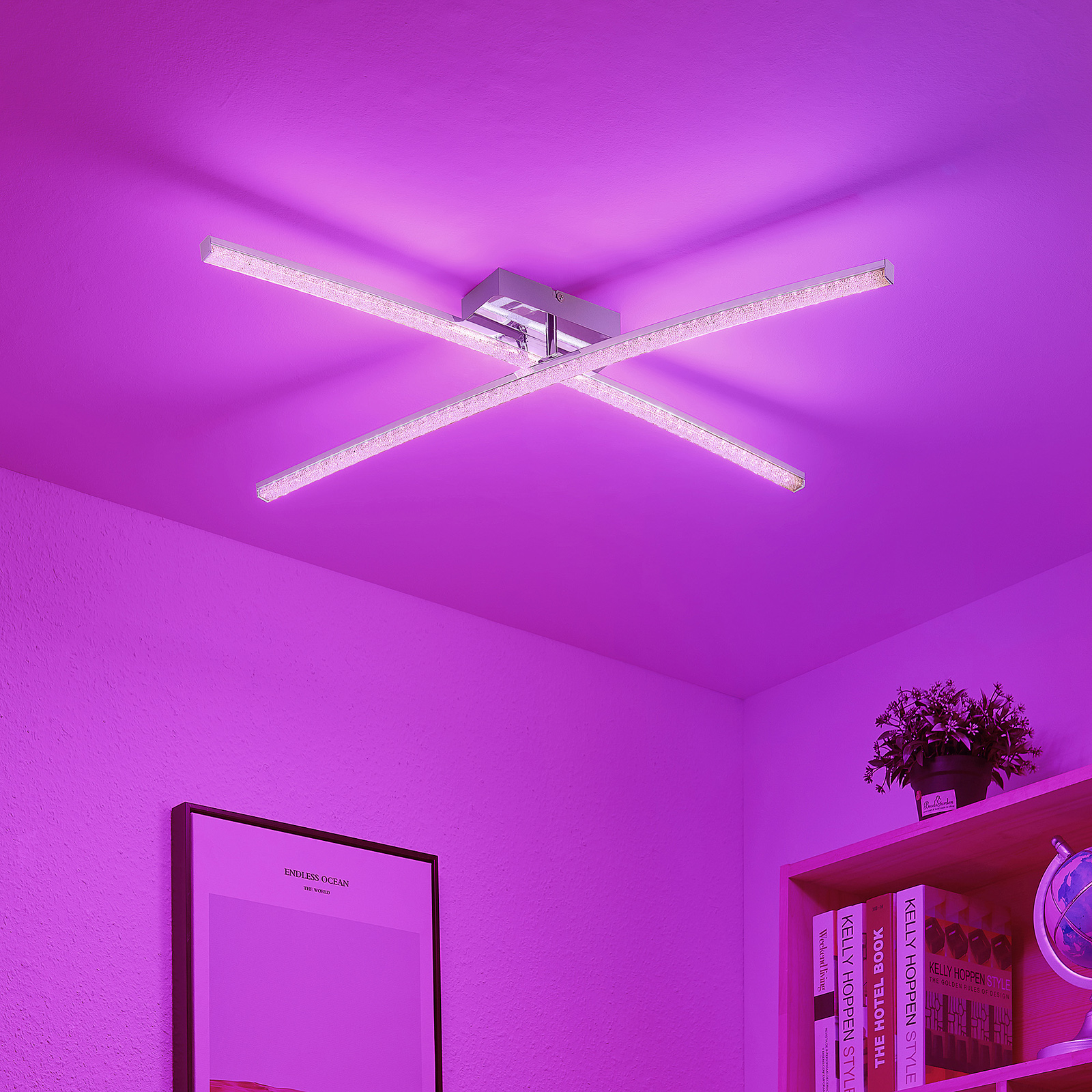 Lindby Alaara LED mennyezeti lámpa, RGB-színváltós