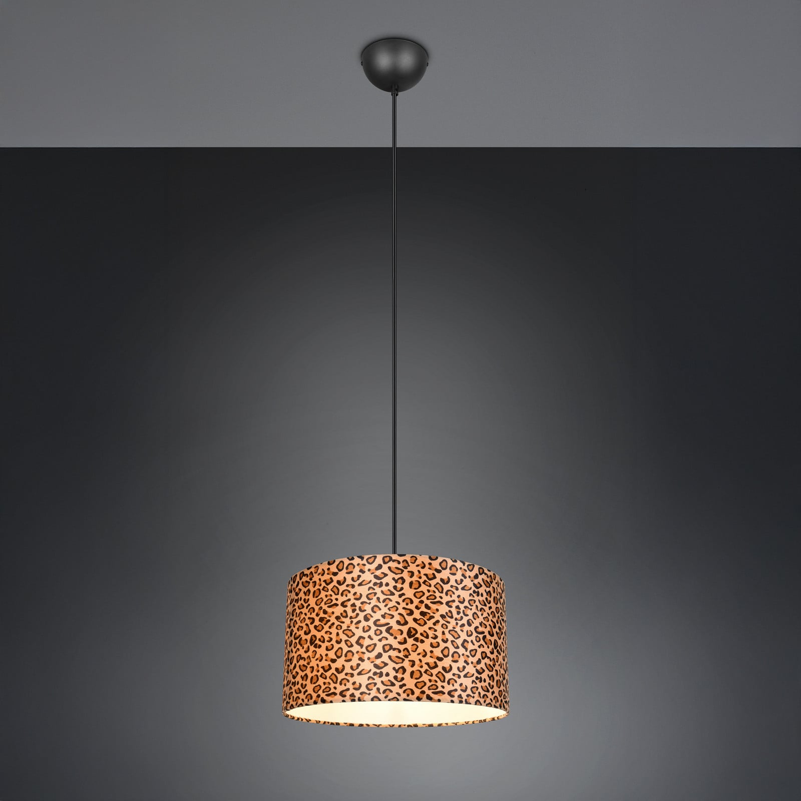 Reality Leuchten Lampă suspendată Pardina maro pestriț/negru Ø 40 cm metal - Camera de zi / sufragerie - Modern - maro negru