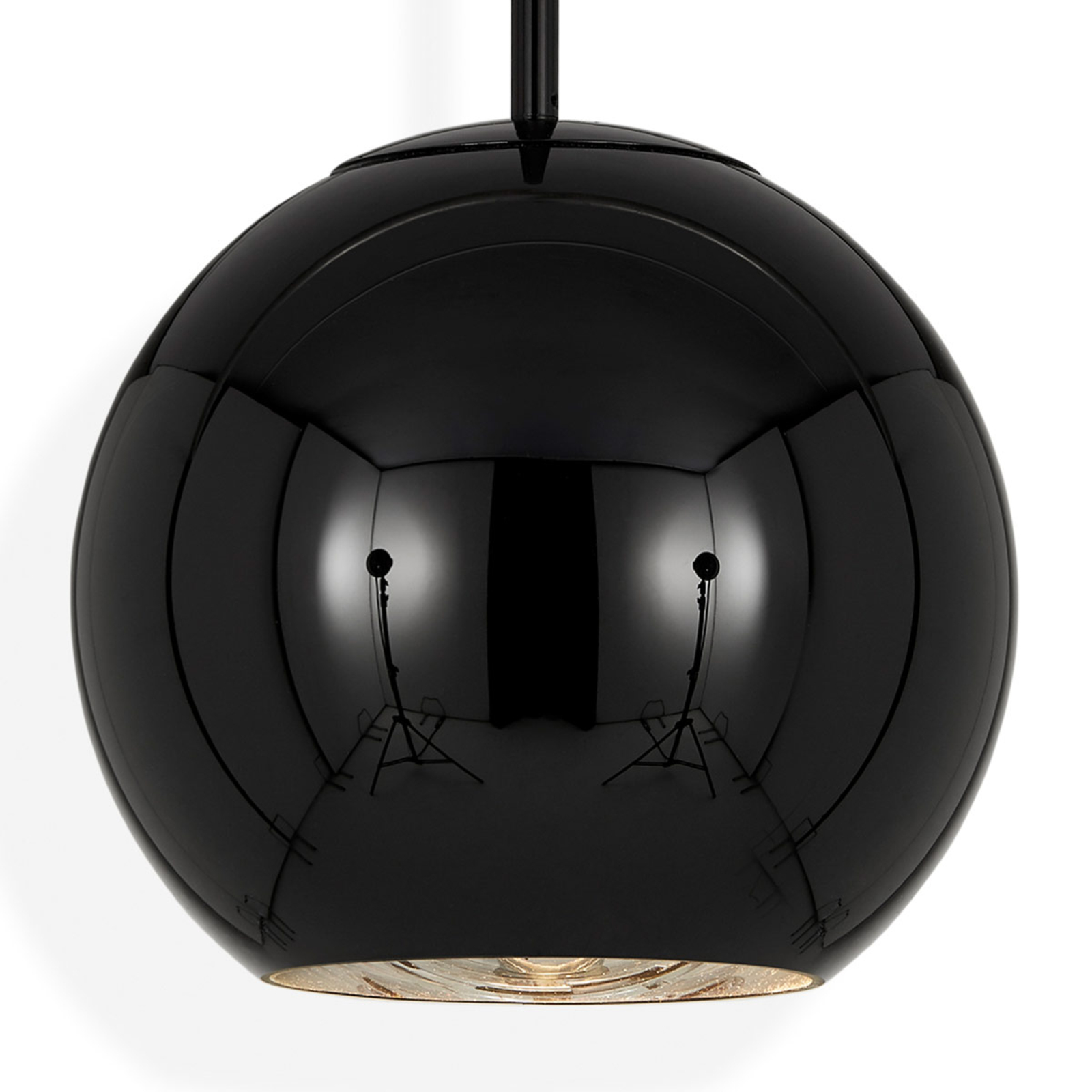 Tom Dixon Copper Round 25 - hanging light, black, for Living / Dining Room, polycarbonate, E14, 25 W, energy efficiency: A++, H: 21 cm