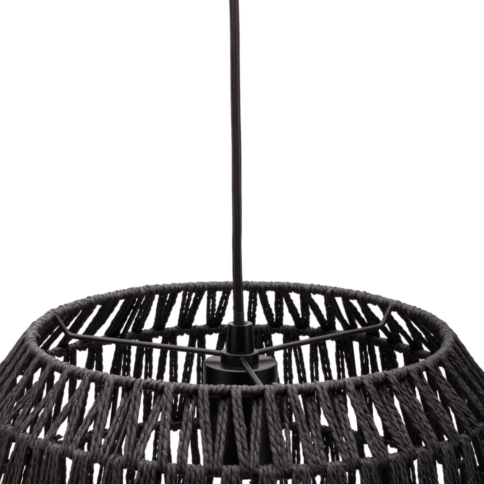 Pauleen Timber Pearl hanging light, mesh lampshade