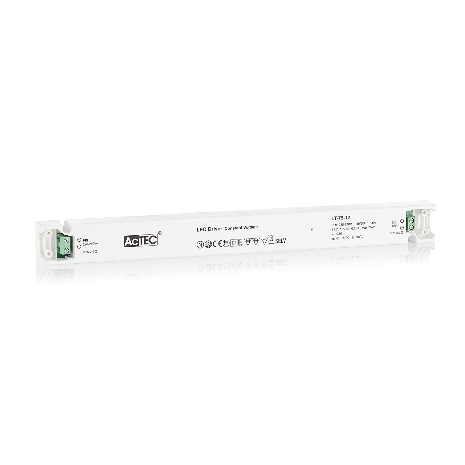 ACTEC AcTEC LT LED driver CV 12 V, 75 W, plastic, L: 30.5 cm, W: 3 cm, H: 1.7 cm