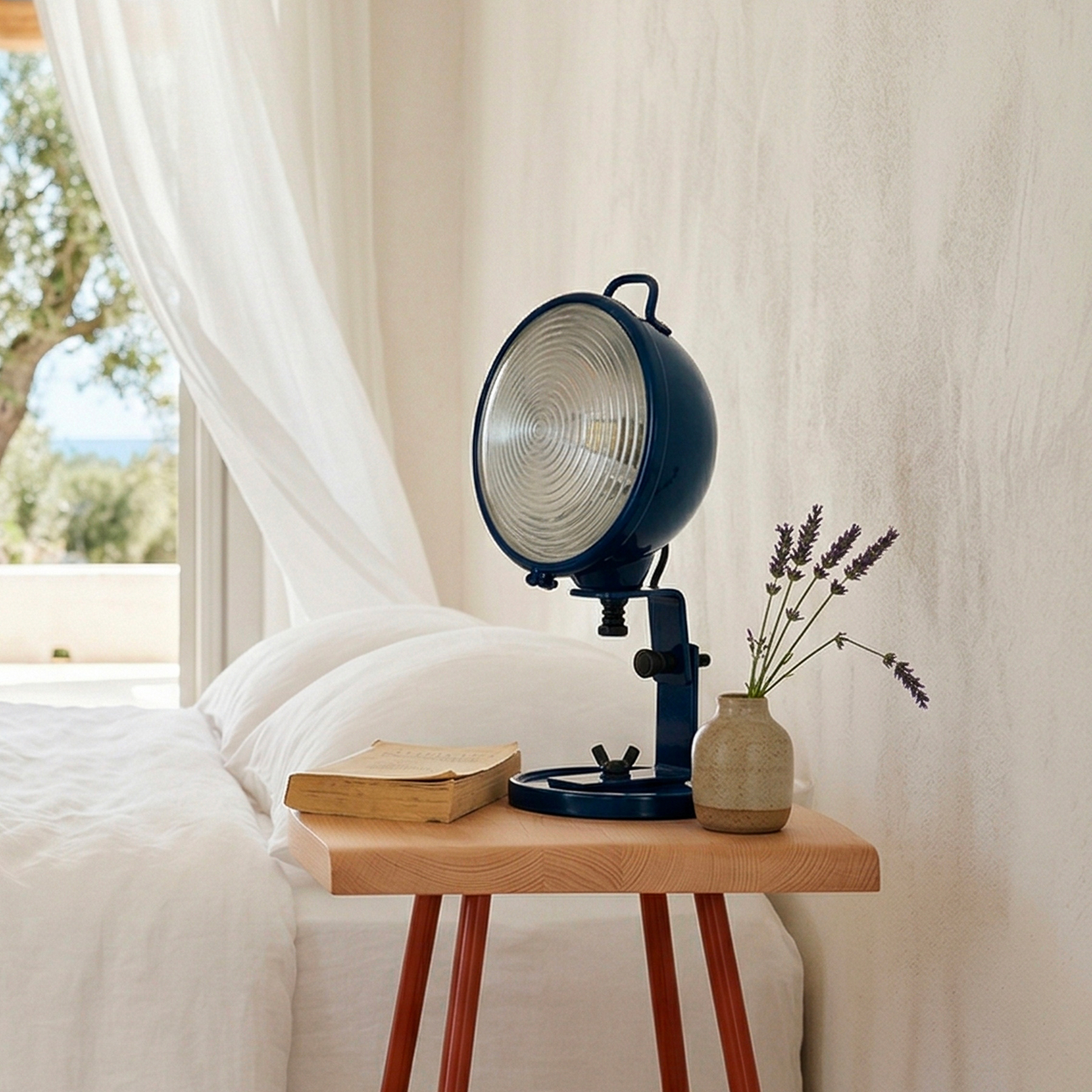 Aluminor Jeep table lamp, midnight blue, aluminium, glass, steel, E14 Aluminor Jeep table lamp, midnight blue, aluminium, glass, steel, E14
