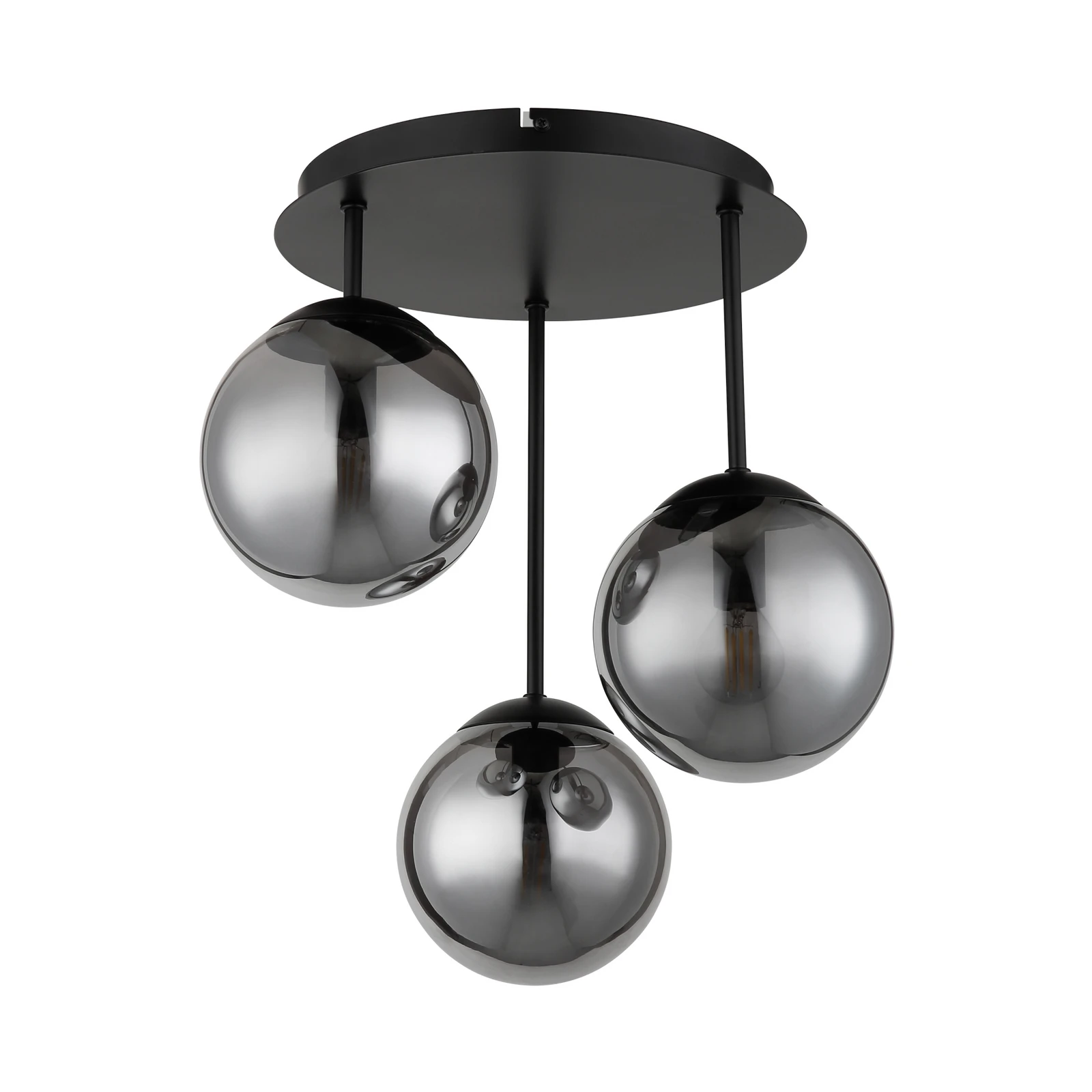 Deckenleuchte Harmon, schwarz/rauch, Glas, Ø 33 cm, E14