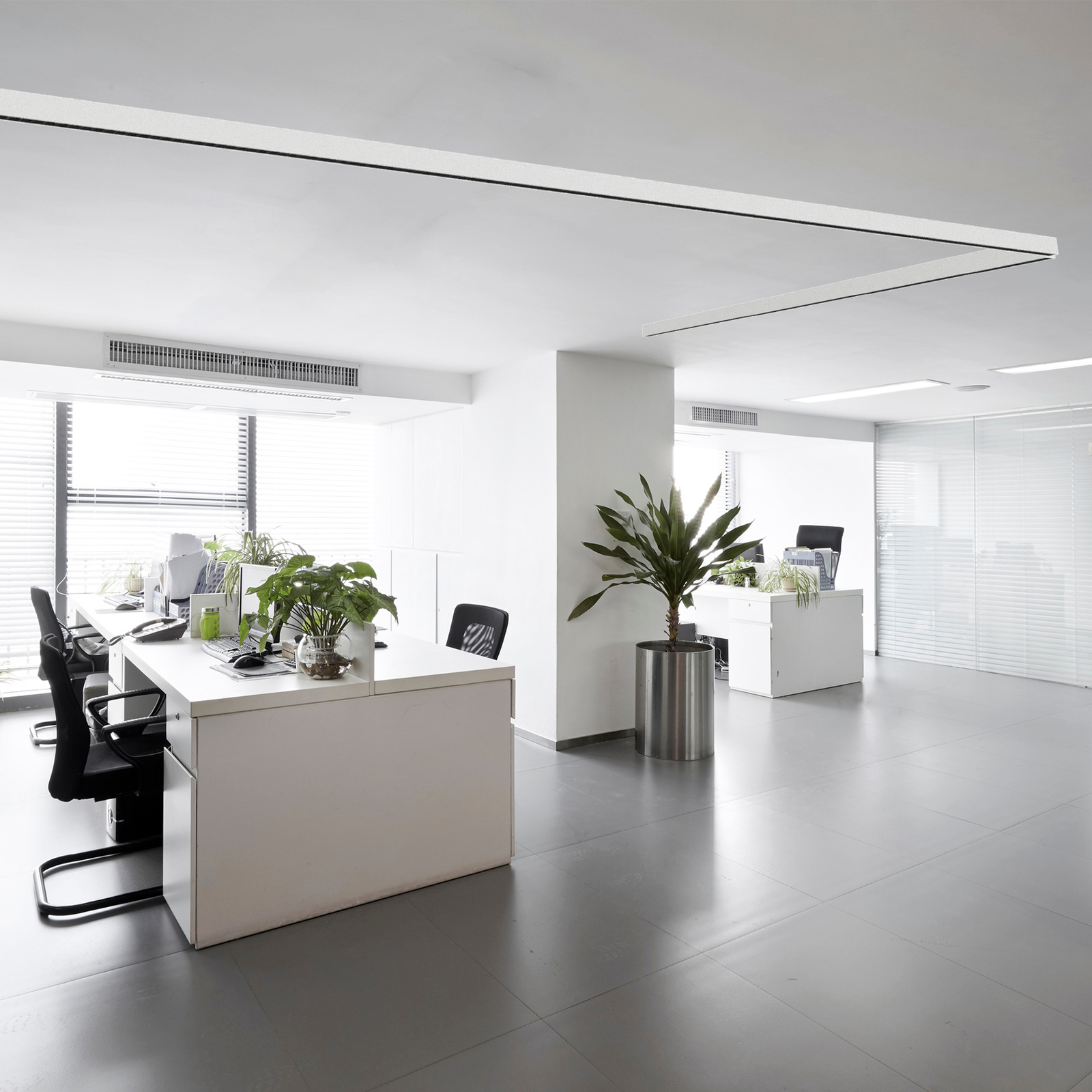 LI-EX Kancelárske LED svetlo na povrchovú montáž Vzdialené 190 cm biele