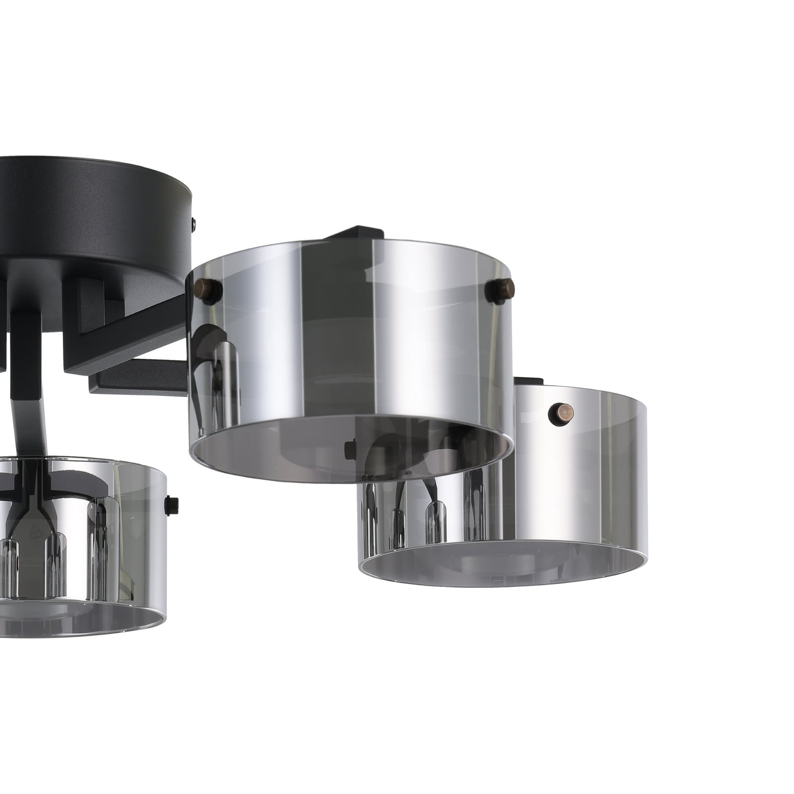 LED-loftlampe Copillos, sort Ø 66 cm glas/metal 5 lyskilder.