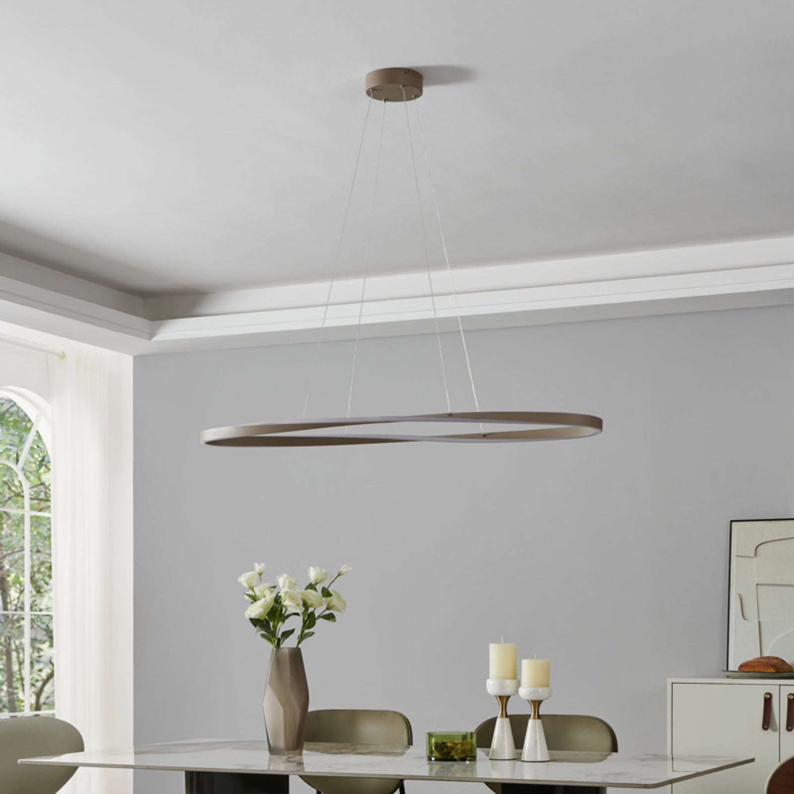 Suspension LED EGLO CAMEROTA, beige, 111 x 38 cm, télécommande Suspension LED EGLO CAMEROTA, beige, 111 x 38 cm, télécommande