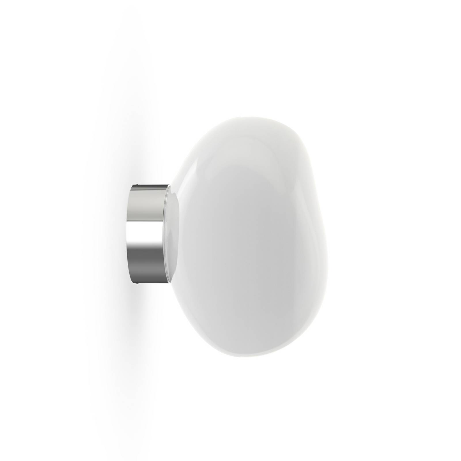 Tom Dixon LED-Wandlampe Melt, Ø 29 cm, opal/chromfarben