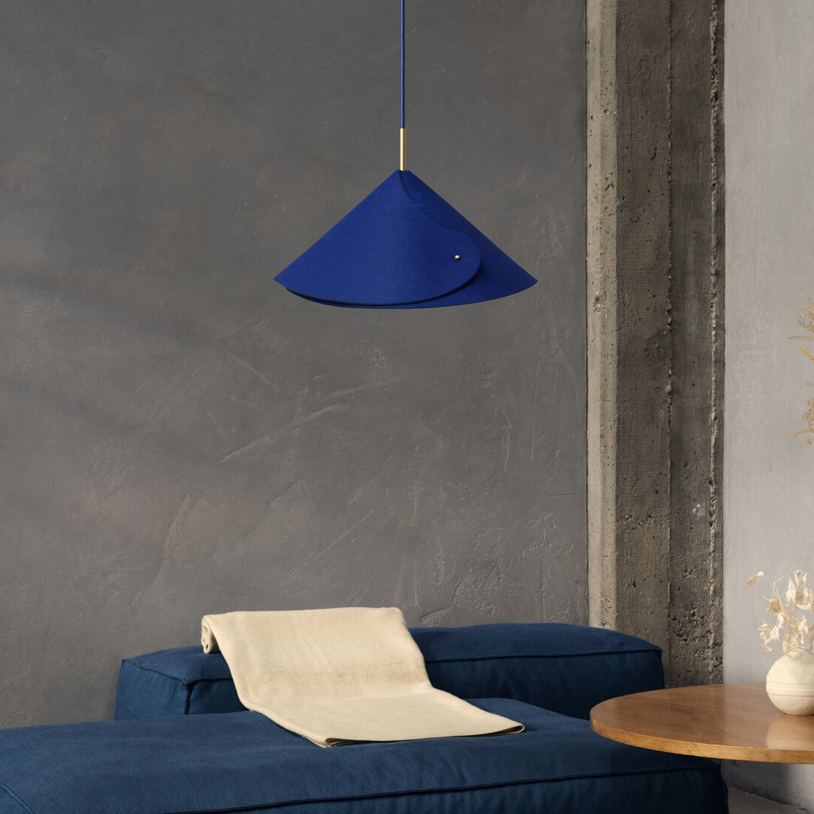Lampada a sospensione OSRAM Decor Flip, blu, feltro, E14, regolabile