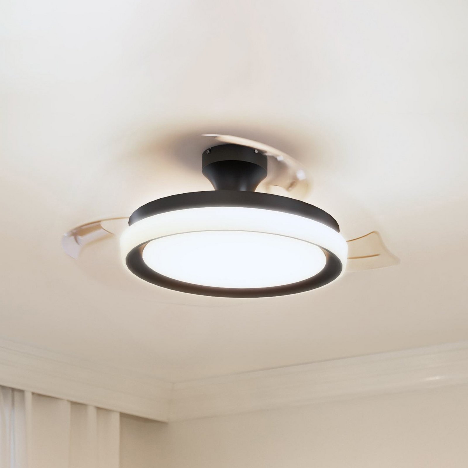Ventilatore da soffitto LED Philips Bliss nero/bianco, silenzioso, CCT