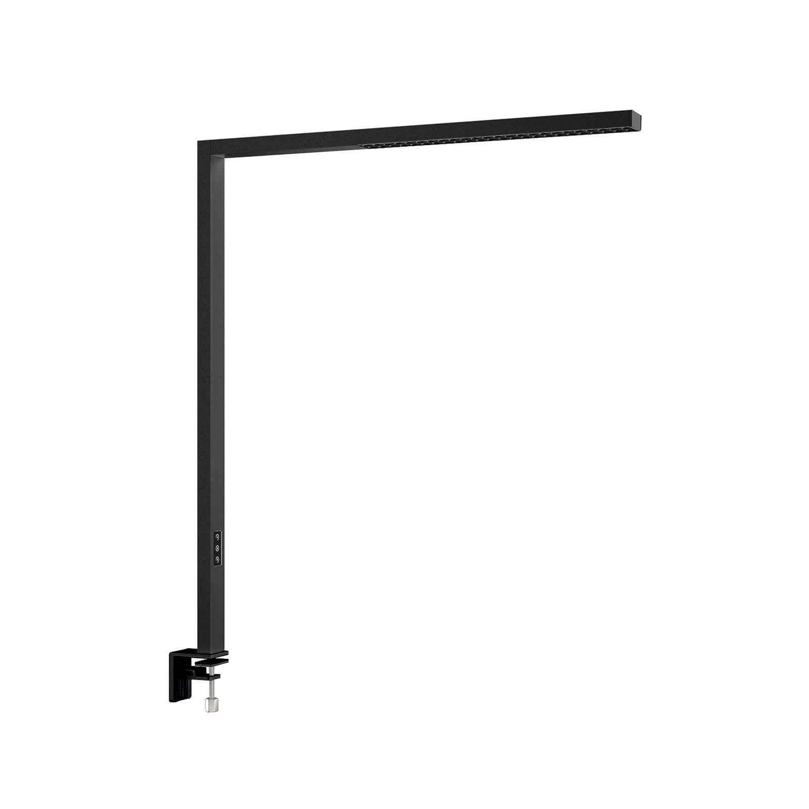 Arcchio LED-Büro-Klemmleuchte Jolinda, schwarz, Alu, dimmbar