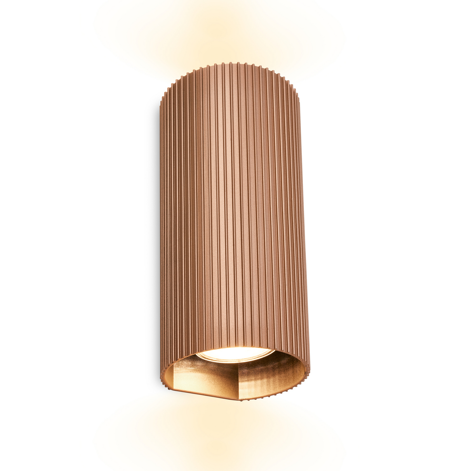 Wandleuchte Ida, braun, Kunststoff, Ø 8,5 cm, GU10