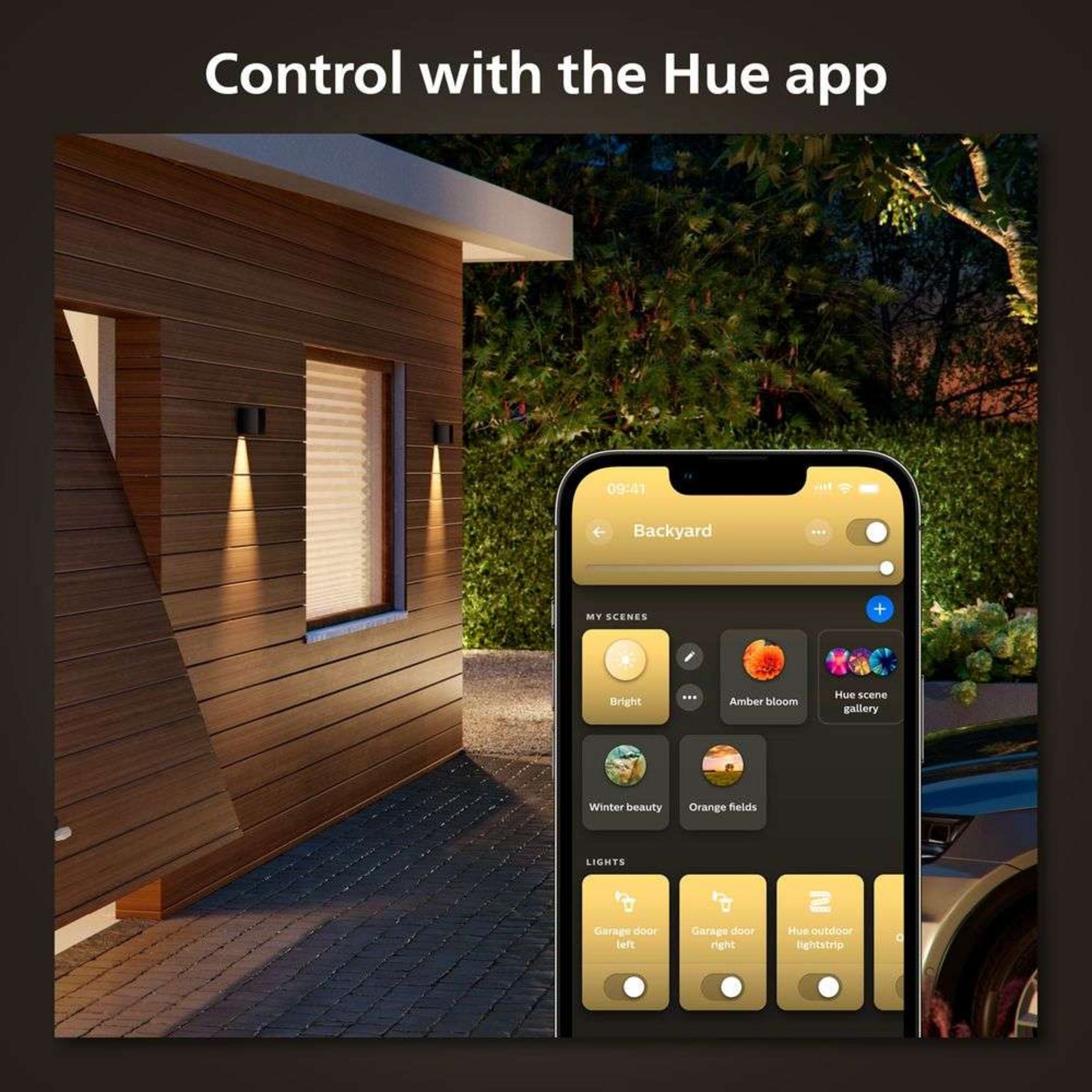 Resonate Hue Aplique Exterior White&Color Amb. Black - Philips Hue