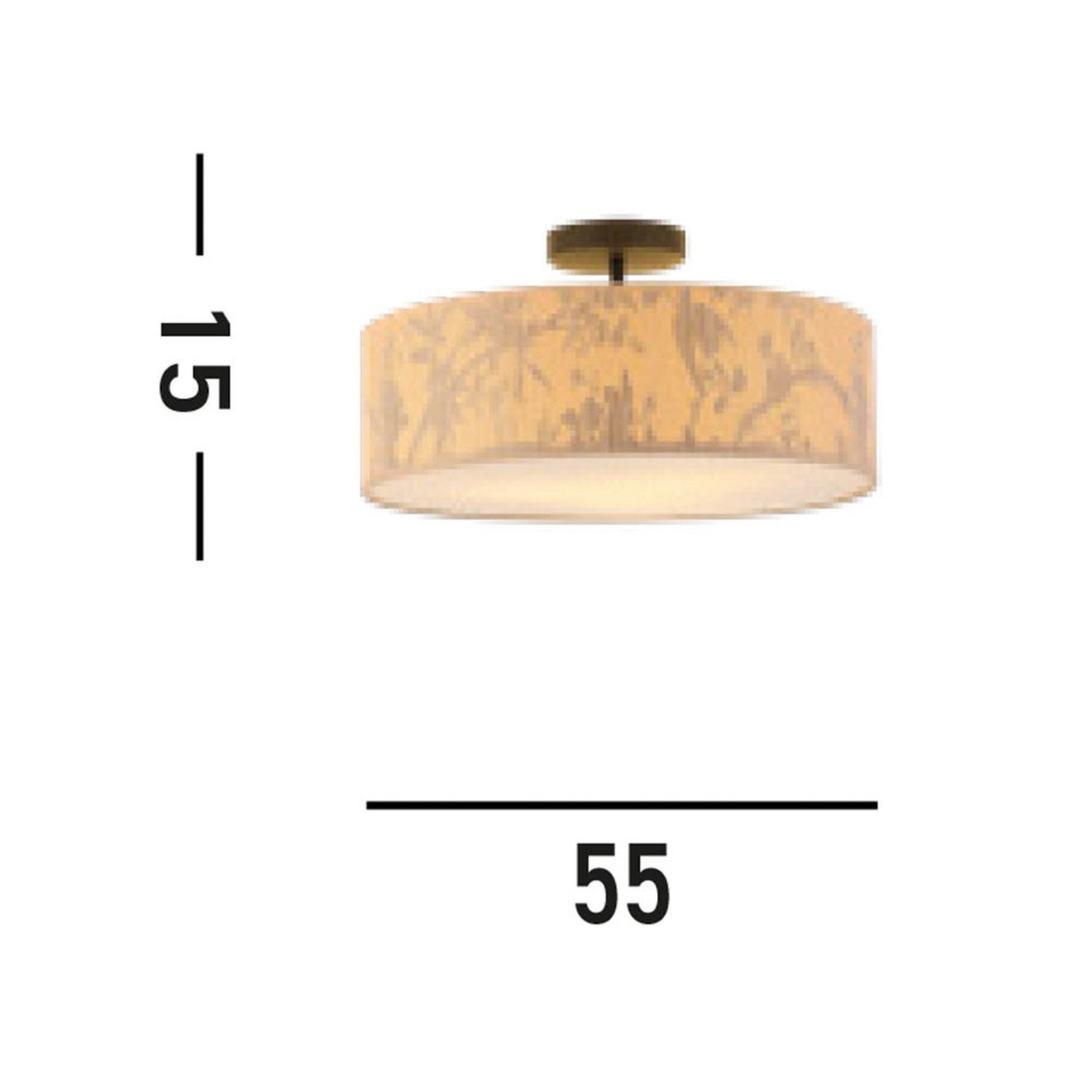 Searchlight Plafonieră Isla Ø 55 cm maro bej bambus oțel - Camera de zi / sufragerie - bej maro negru - Bamboo