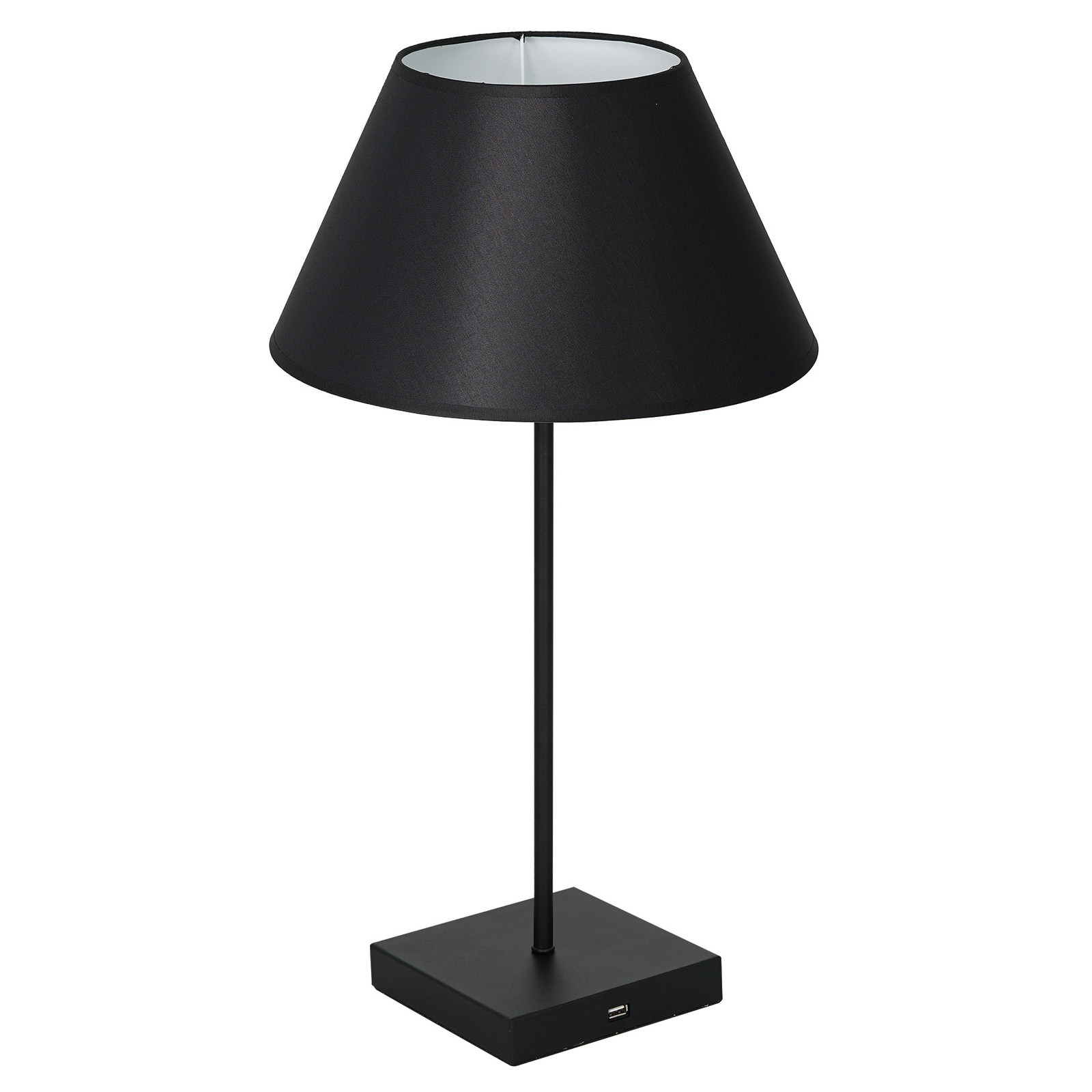 Bordlampe Table, skjerm konisk svart-hvit