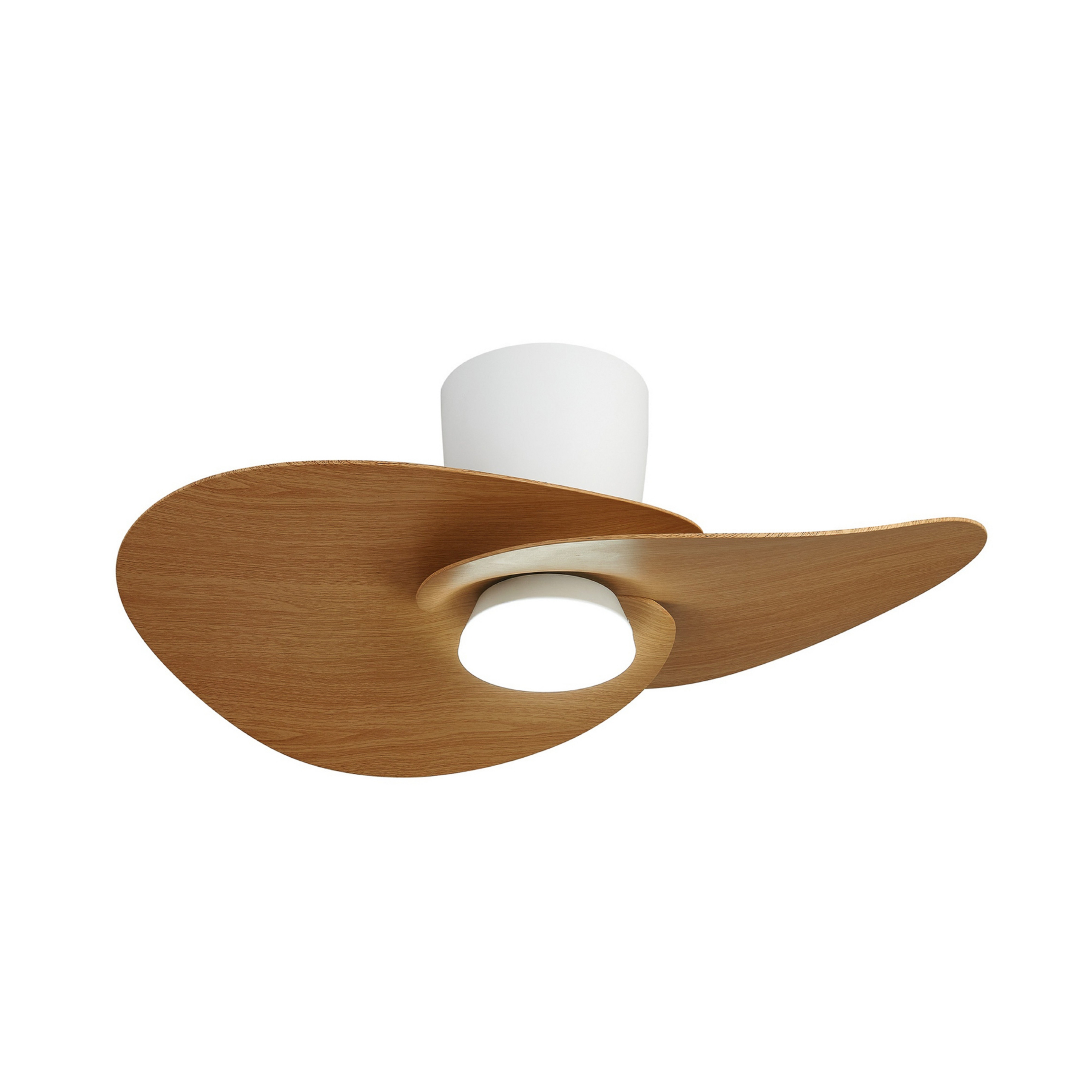 Ventilateur de plafond LED Nenufar blanc/bois DC silencieux CCT - Mantra