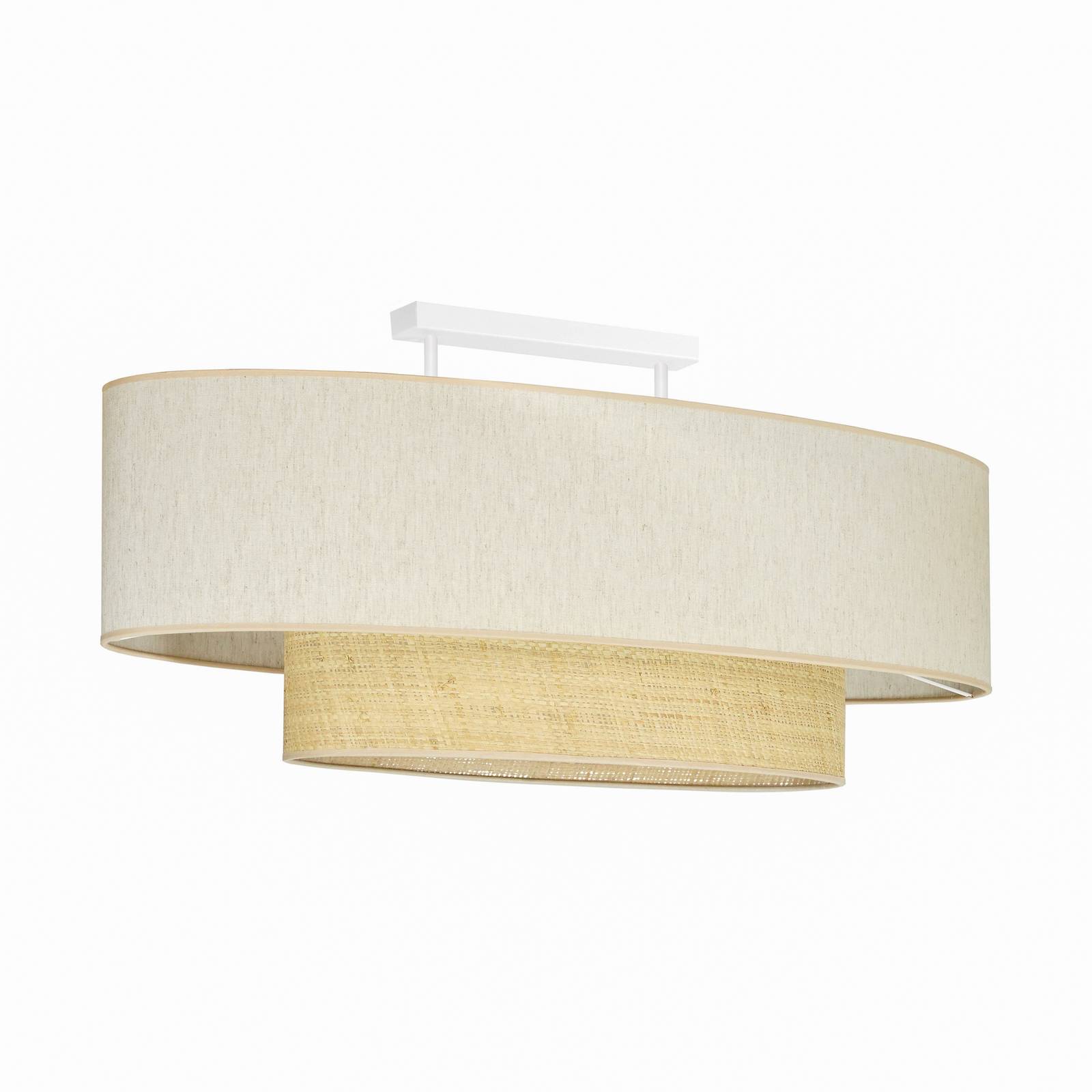 Euluna Deckenleuchte Boho Cotton, beige, Raffia natur, 80 cm
