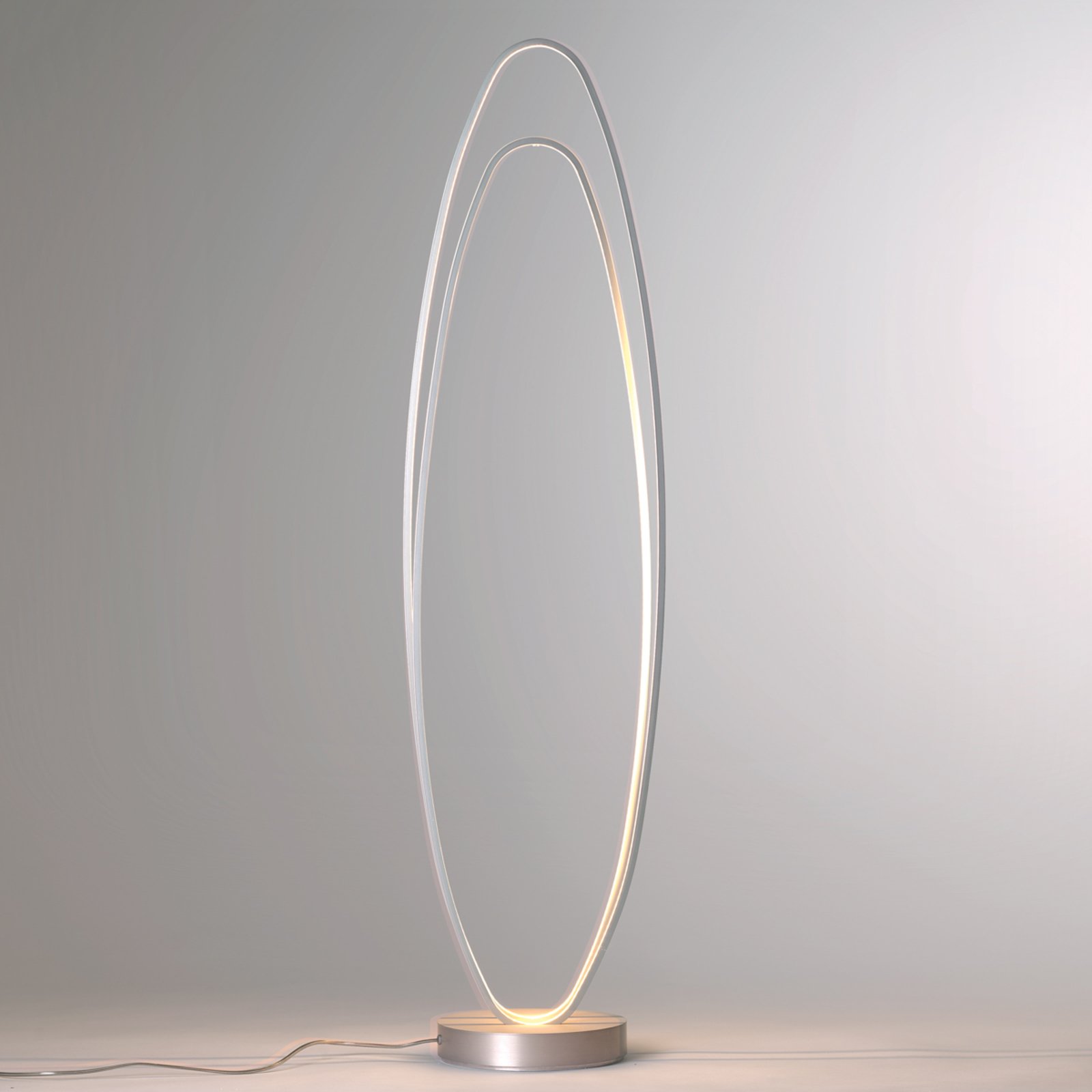 Bopp Flair - ellipsenförmige LED-Stehleuchte, alu