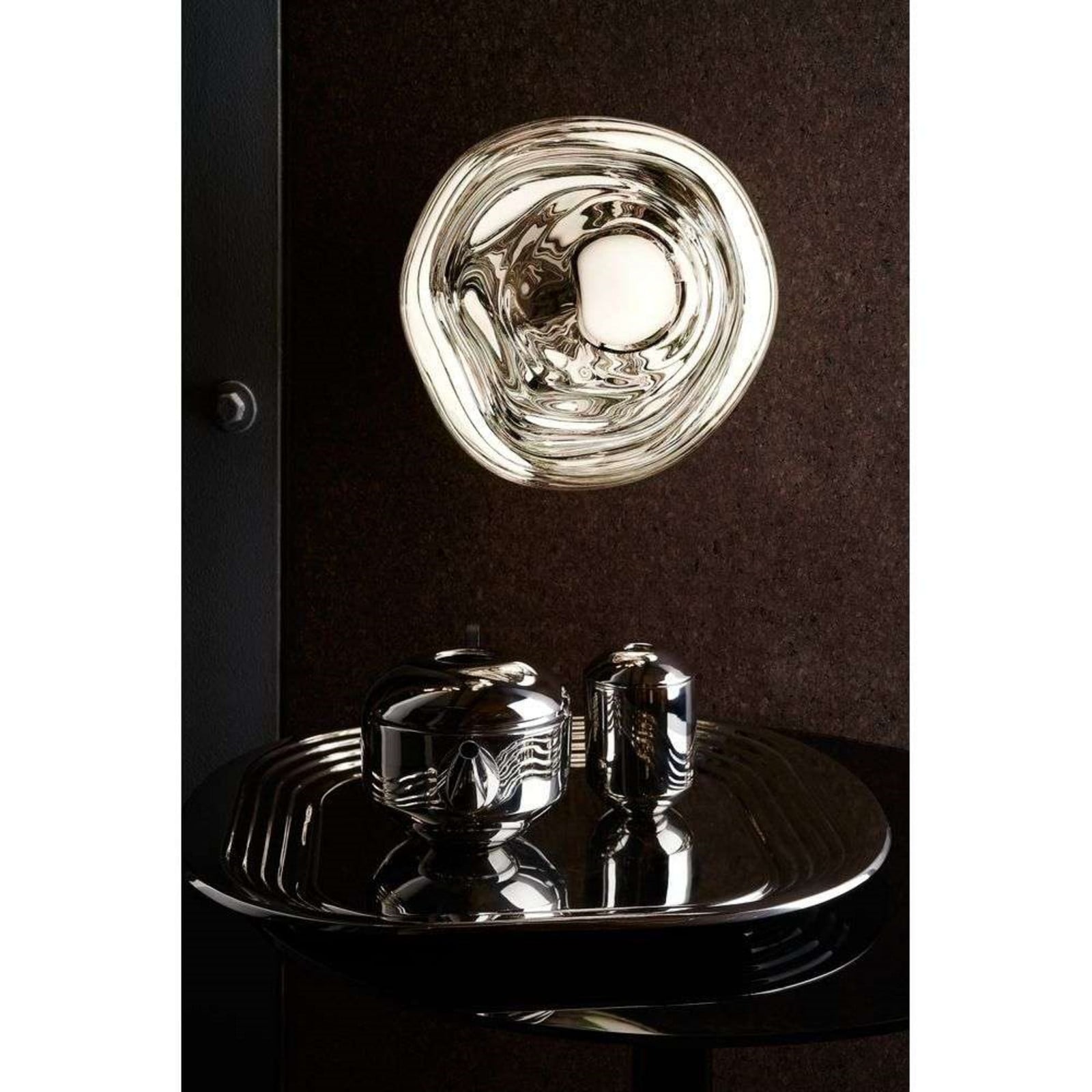 Melt Surface LED Wandleuchte Mini Chrome Tom Dixon - Wohnzimmer - Kunststoff