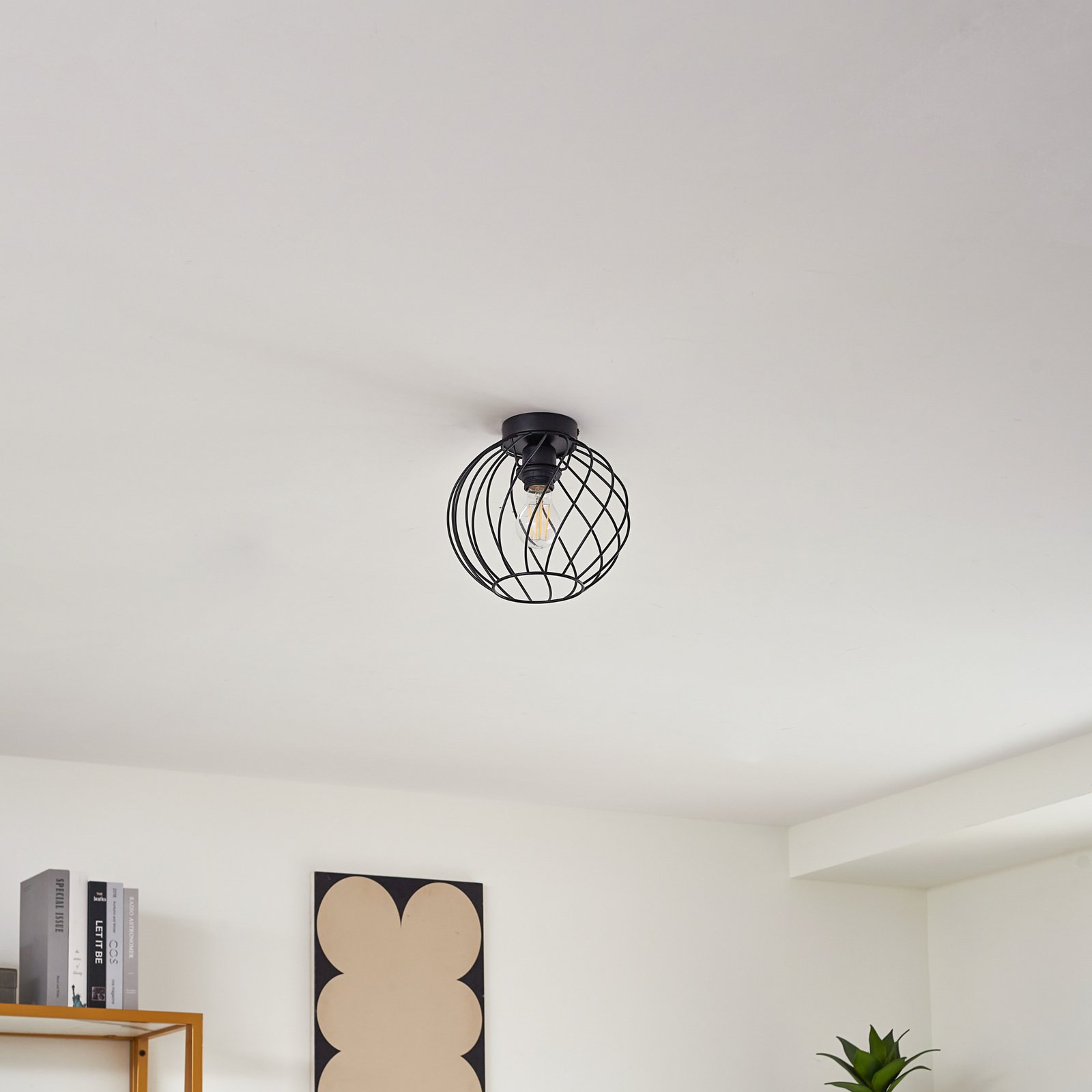 Lindby ceiling light Danika, Ø 25 cm, black, metal