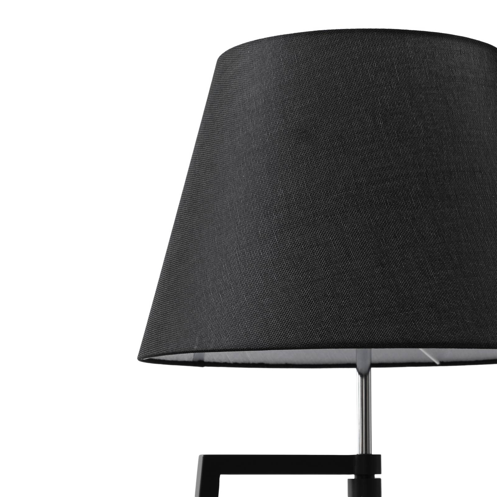 Lucande lampa stojąca Amona, czarny, tekstylny, 150 cm, statyw